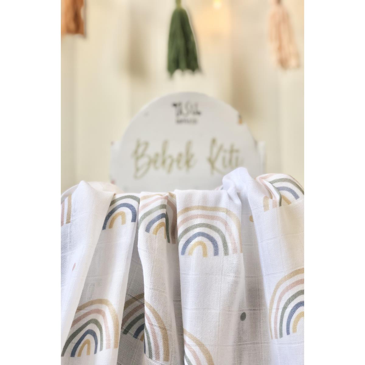 Asu Baby&Kids  Pastel Rainbow Organik Bambu Pamuk Müslin