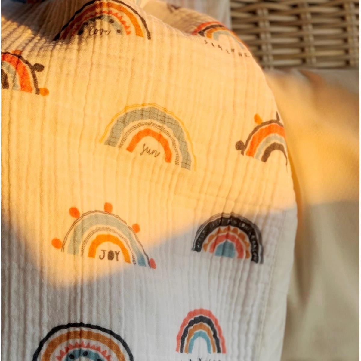 Asu Baby&Kids  Rainbow Organik 4 Kat  Müslin Battaniye