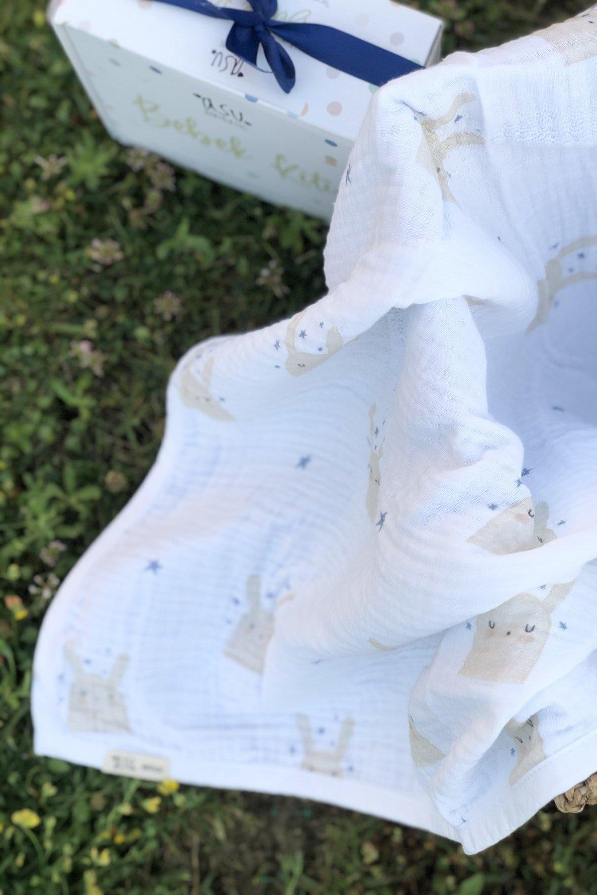 Asu Baby&Kids  Sleepy Bunny Organik 4 Kat  Müslin Battaniye