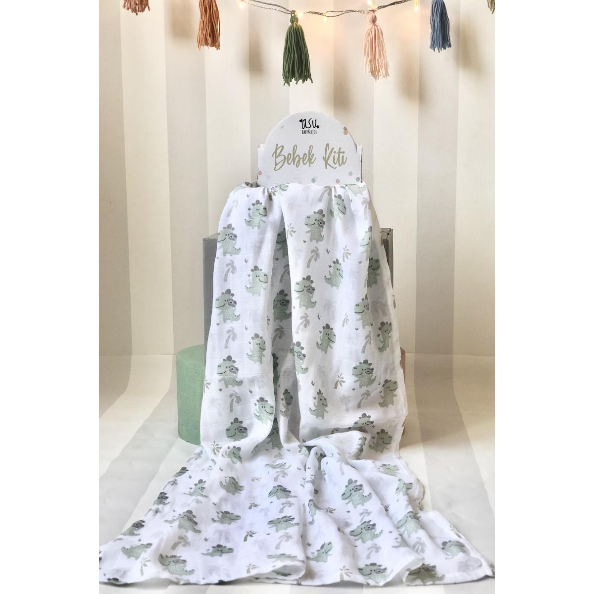 Asu Baby&Kids  Traveller Dino Organik Bambu Pamuk Müslin