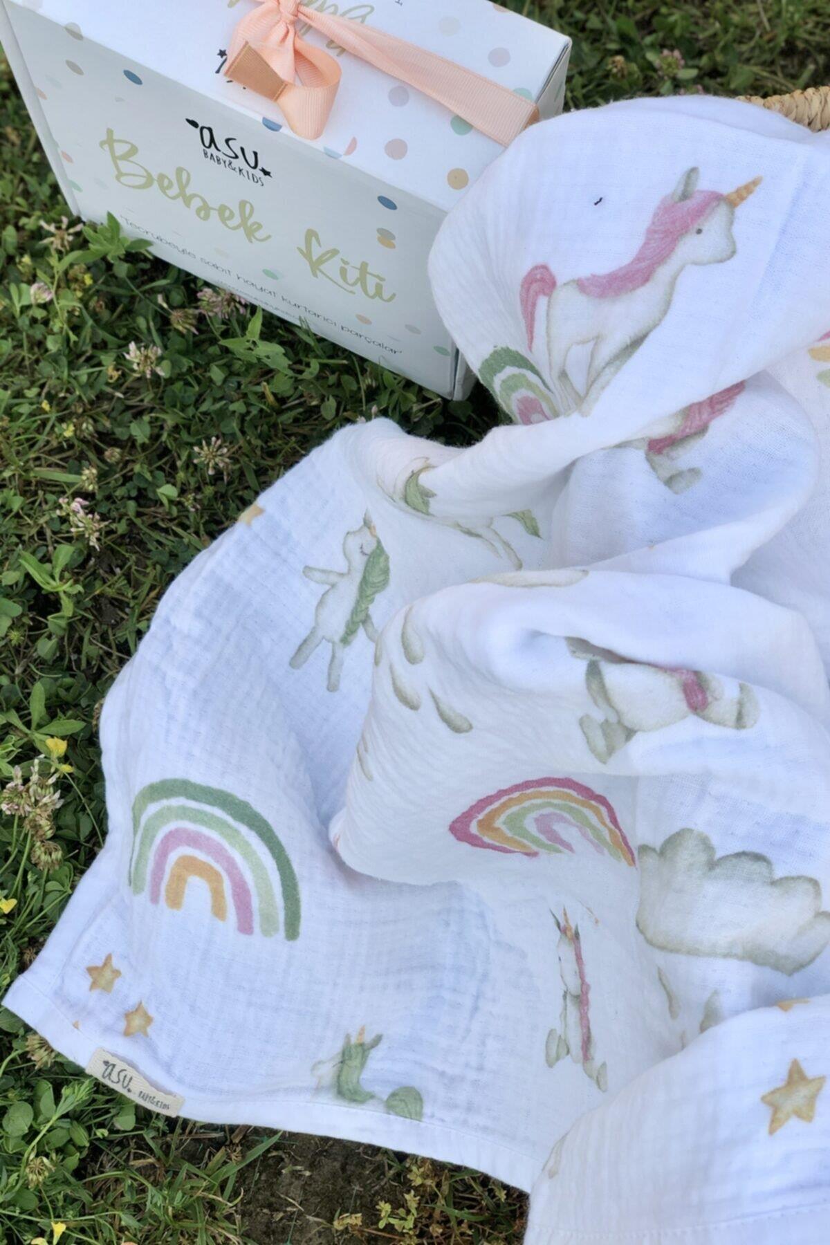 Asu Baby&Kids  Unicorn Organik 4 Kat  Müslin Battaniye