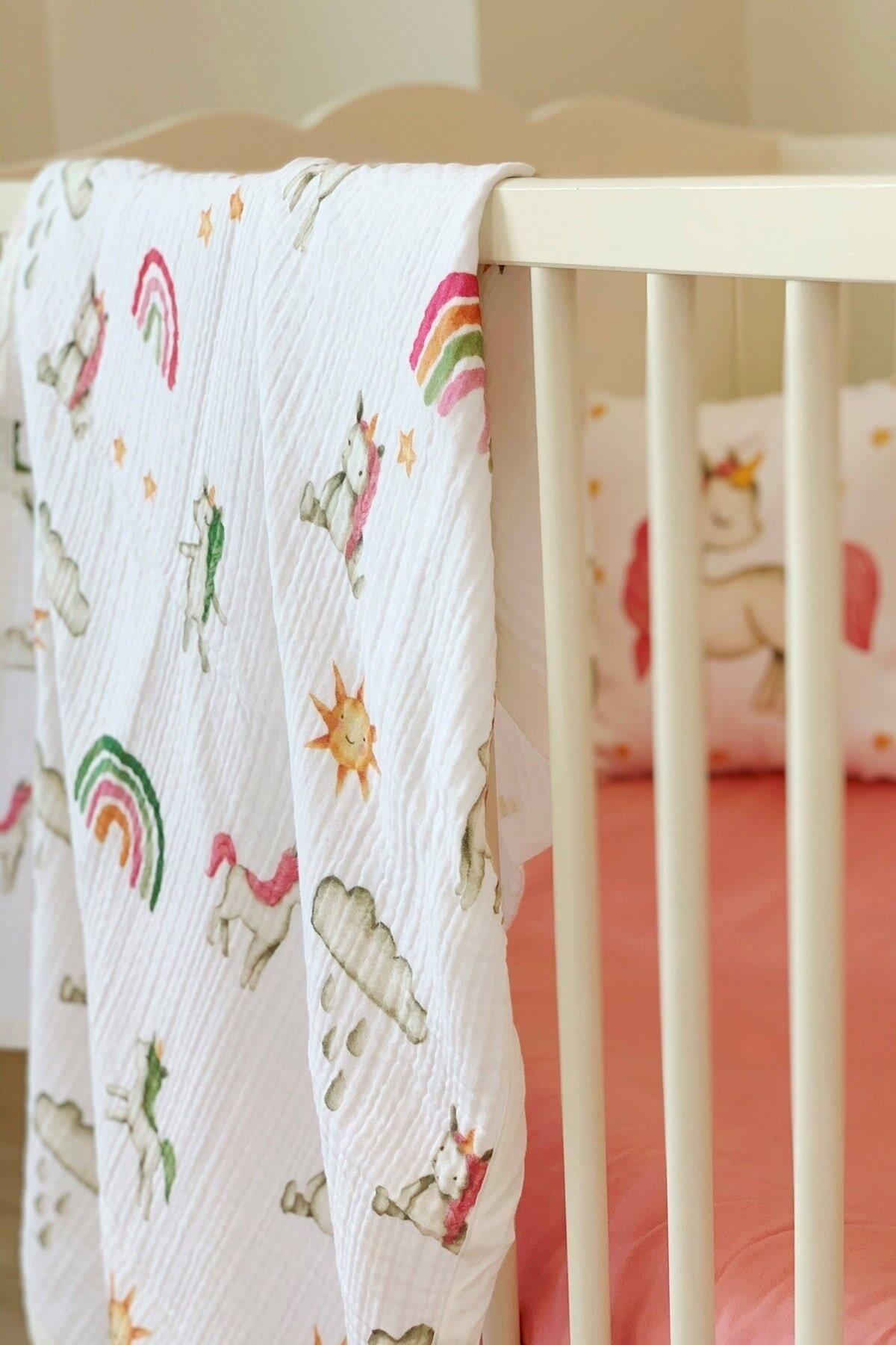 Asu Baby&Kids  Unicorn Organik 4 Kat  Müslin Battaniye