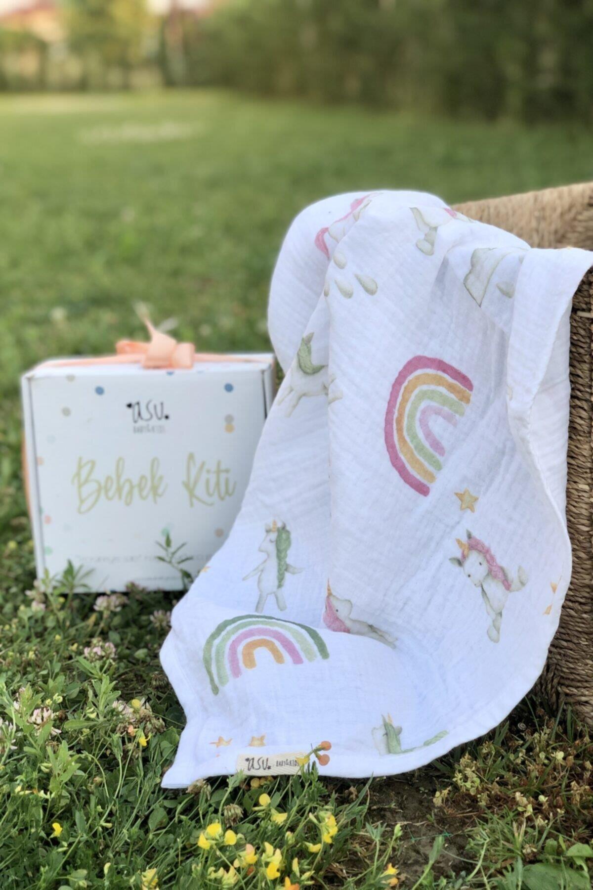 Asu Baby&Kids  Unicorn Organik 4 Kat  Müslin Battaniye