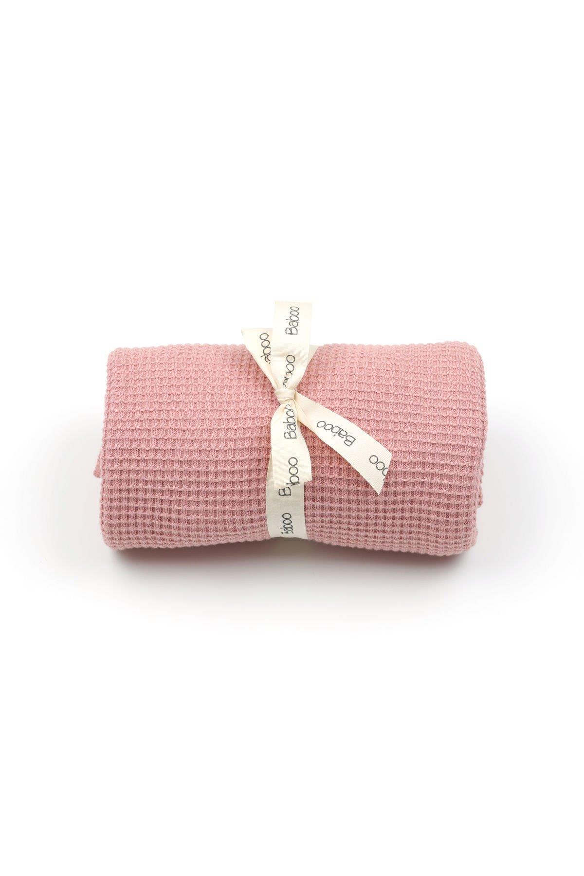 Baboo Waffle Battaniye-Pembe