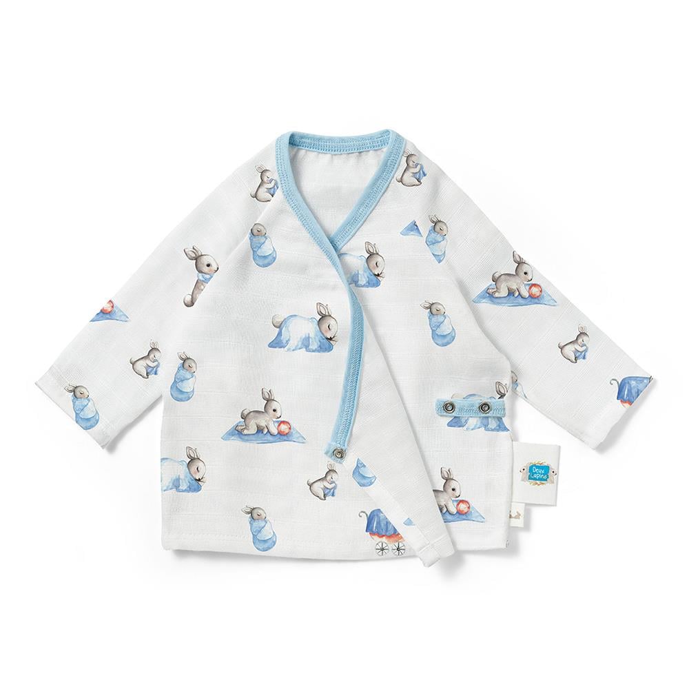 Deux Lapins Bébé Lapin Müslin Kimono Hırka