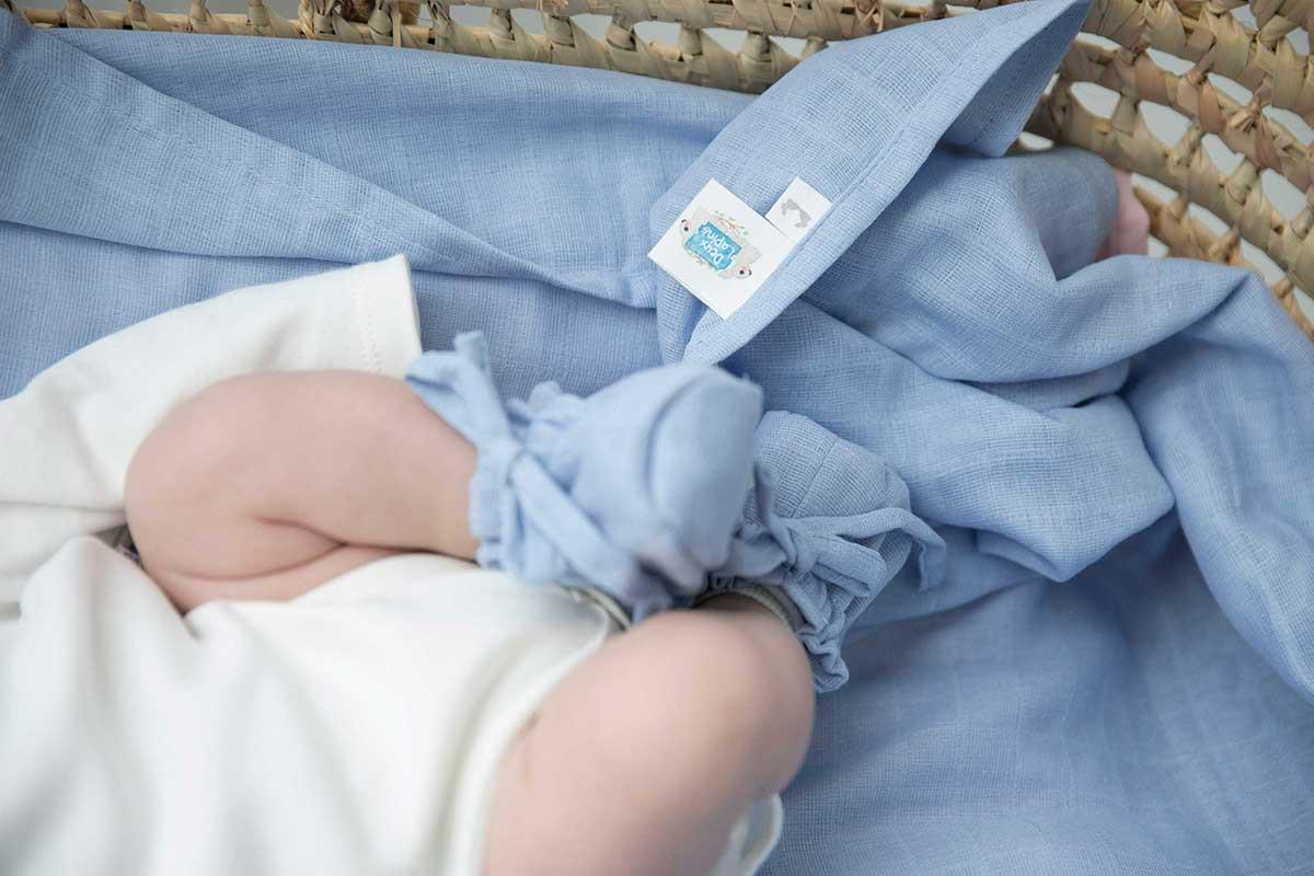 Deux Lapins Endless Blue Müslin Bebek Patik