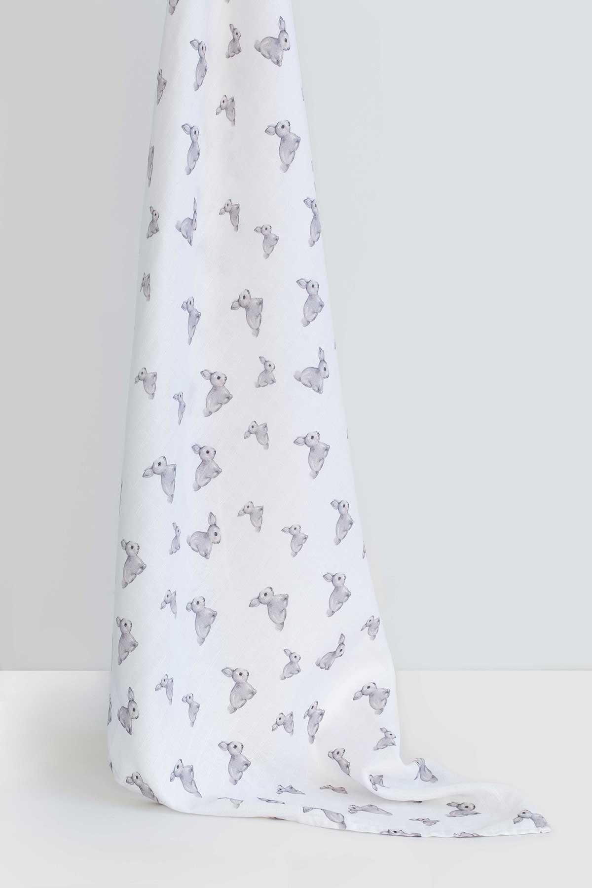 Deux Lapins Iconique Lapin Müslin Bebek Örtüsü