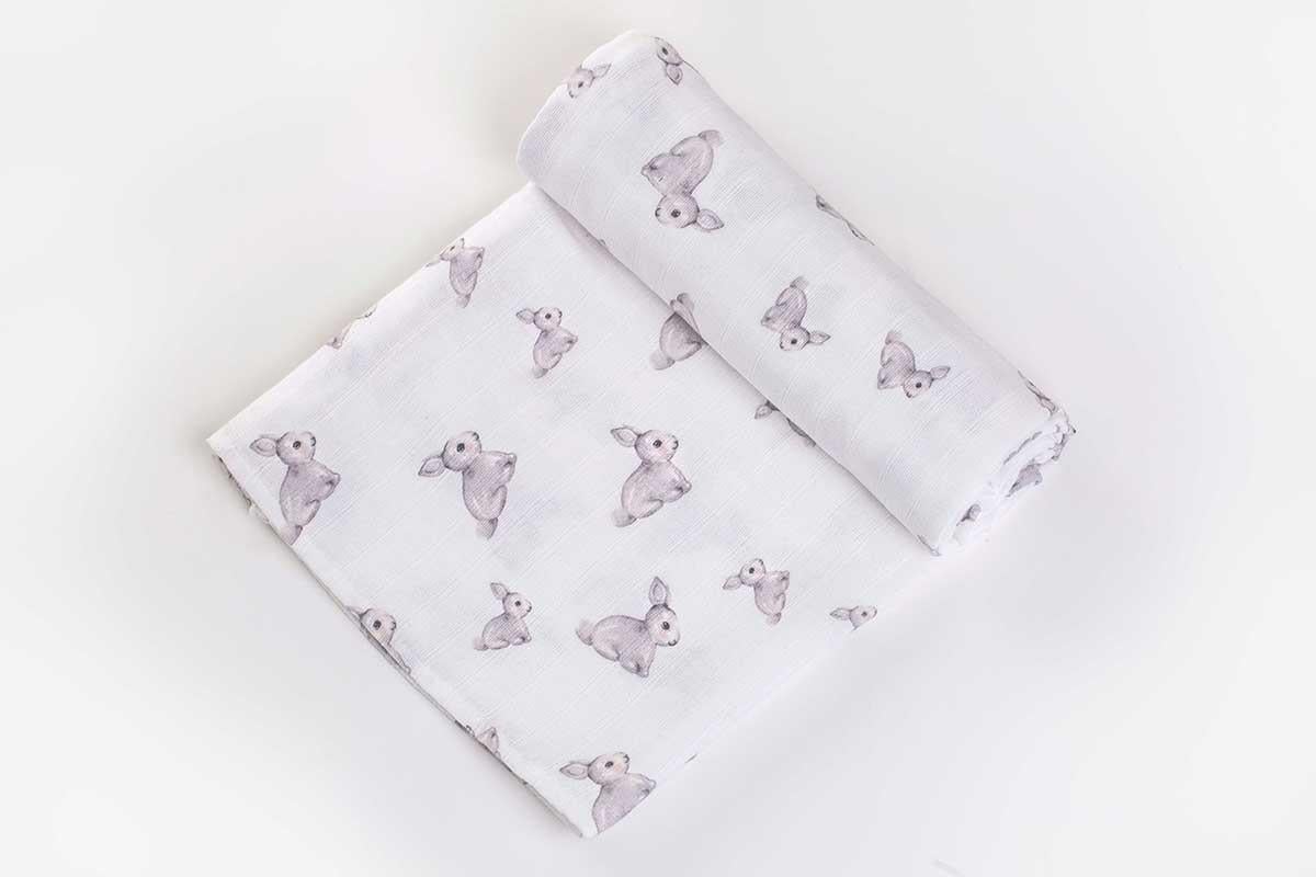 Deux Lapins Iconique Lapin Müslin Bebek Örtüsü