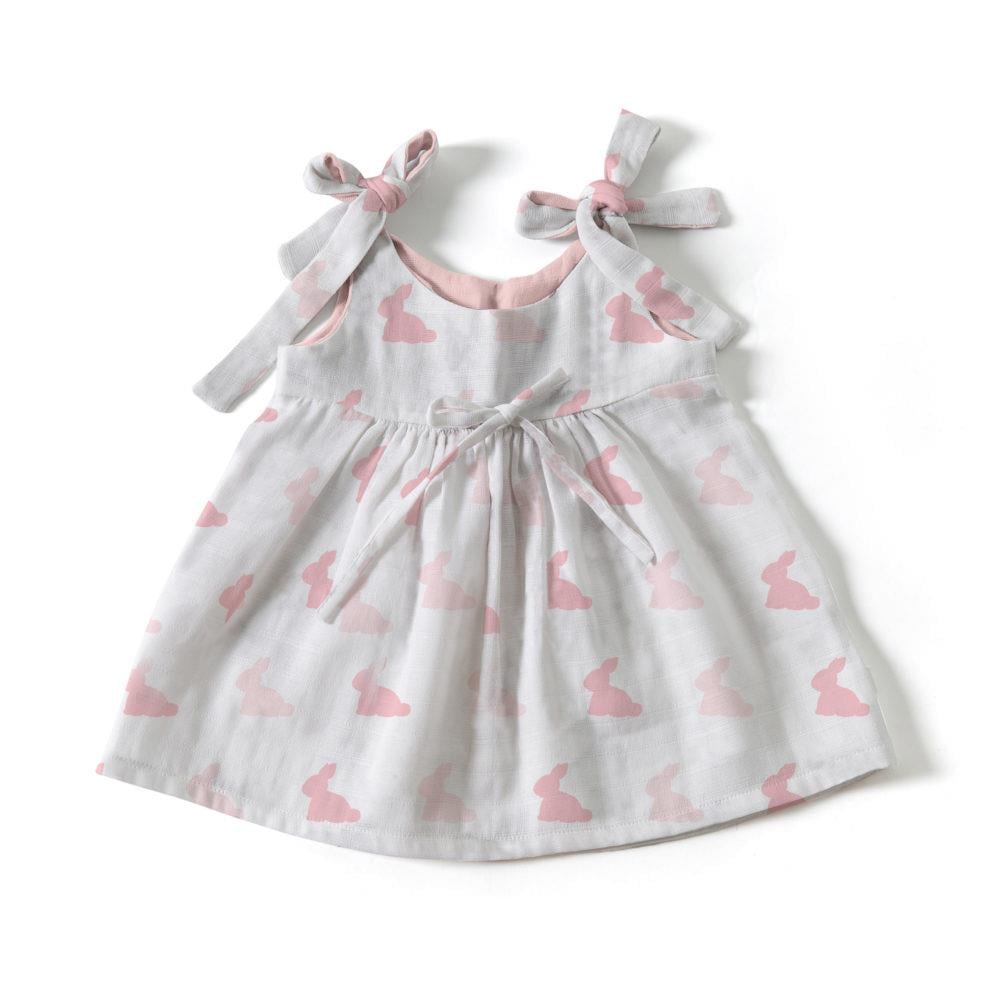 Deux Lapins Rosie Lapin Müslin Bebek Elbise