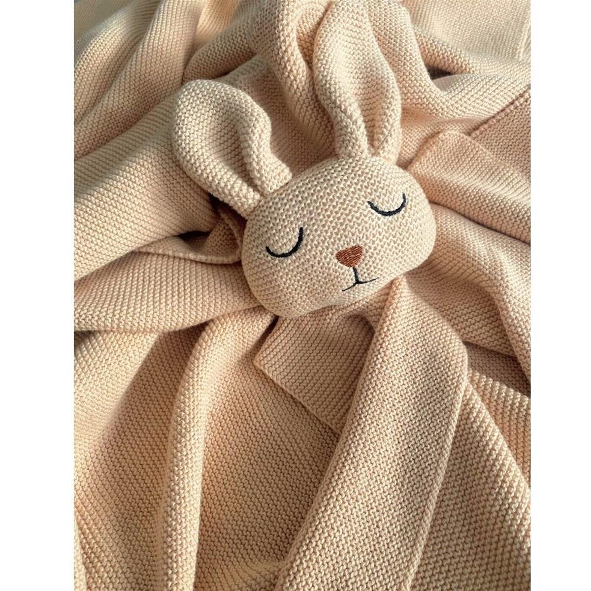 Mama Yoyo Organik Triko Bebek Battaniyesi - Uyku Arkadaşlı