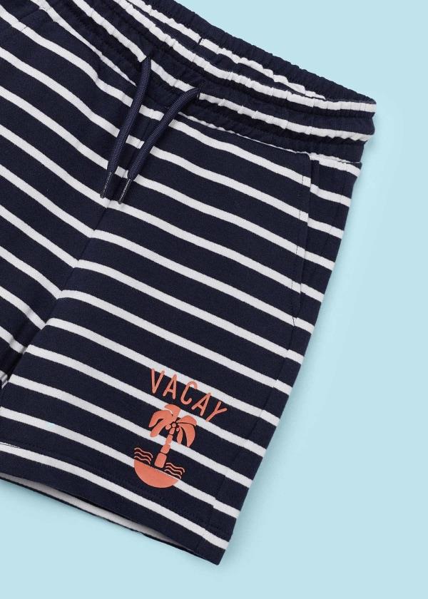 Mayoral Çizgili Şort Set Beyaz