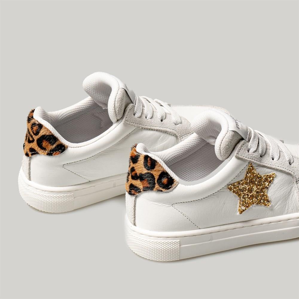 Merli&Rose Star Deri Sneaker | Gold-Leopar