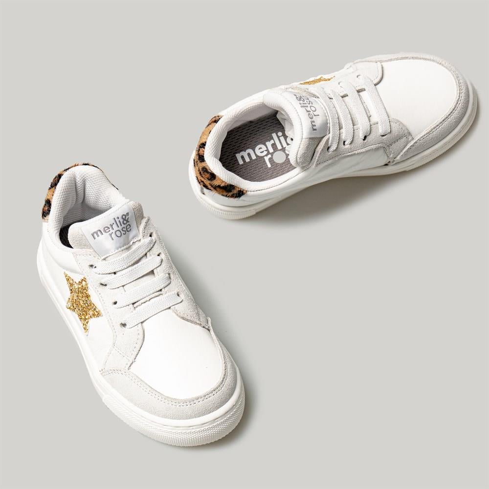 Merli&Rose Star Deri Sneaker | Gold-Leopar