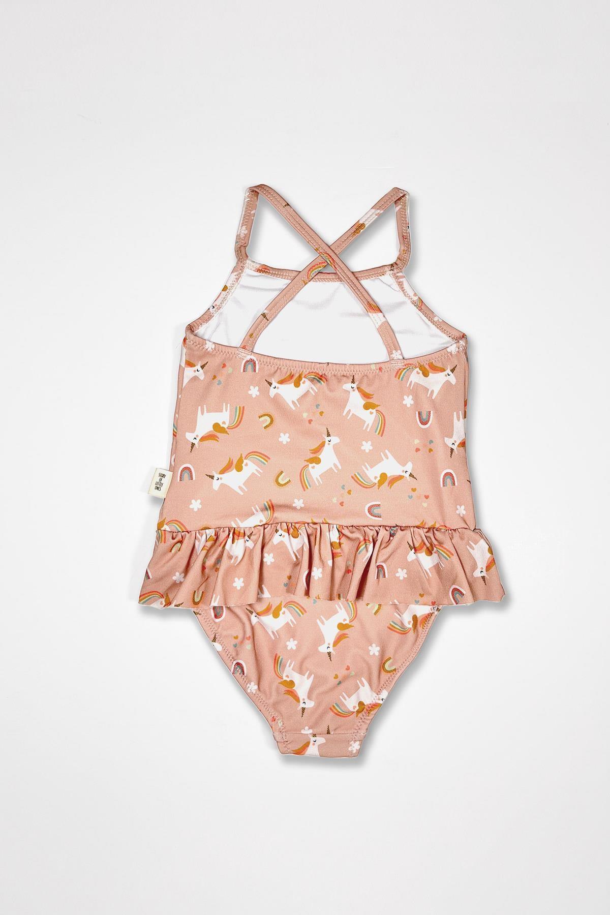 Miela Kids Rainbow Unicorn Kız Çocuk Mayo