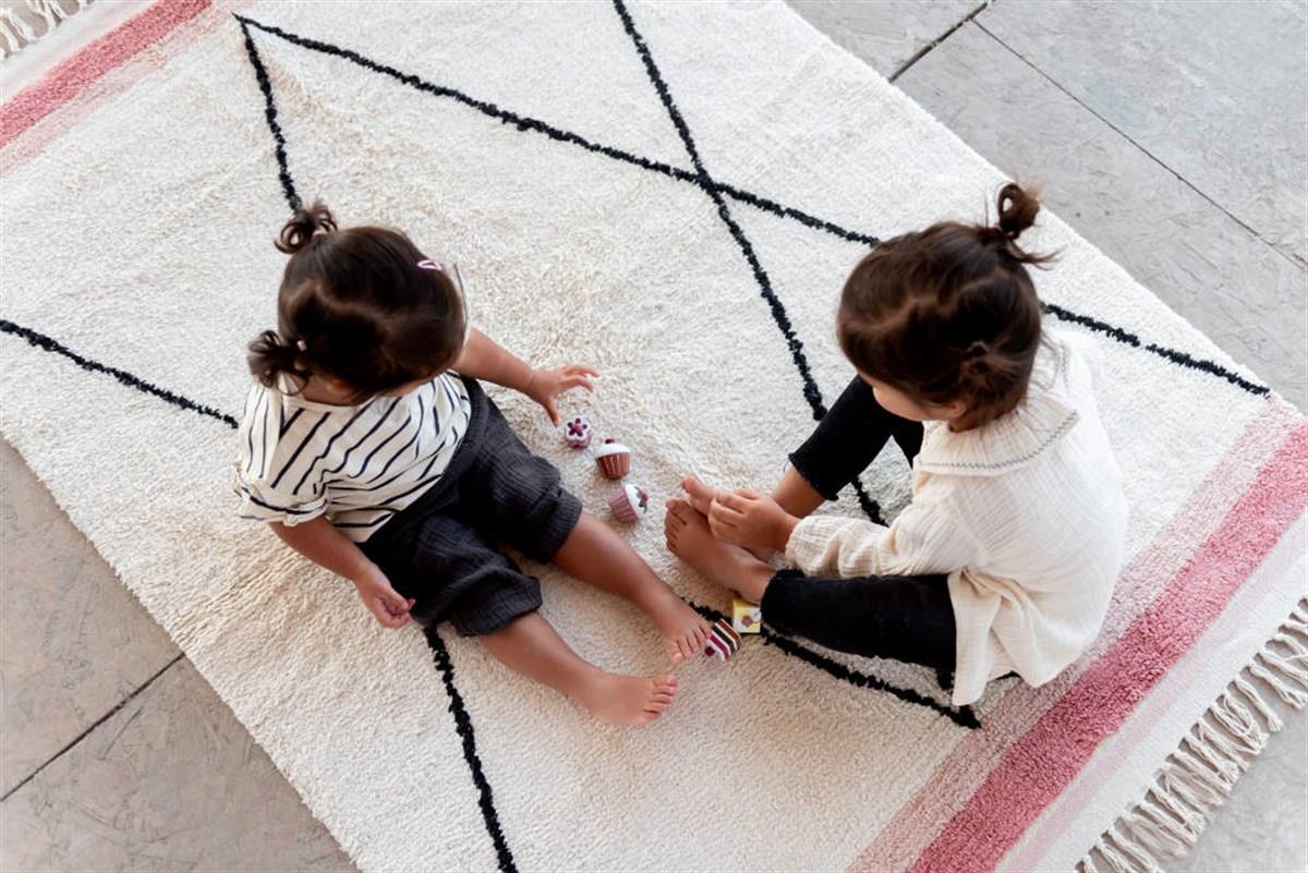 Tapis Petit Halı - Etnik Pembe Kareli 170x120 cm