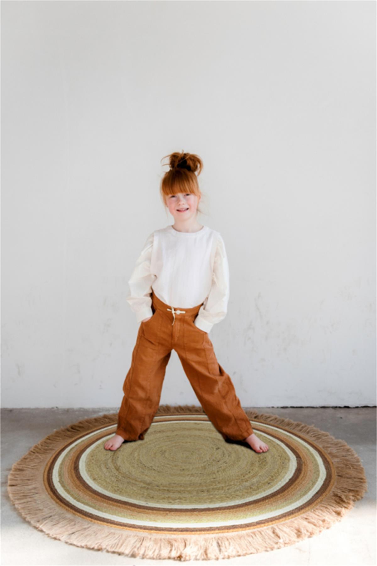 Tapis Petit Halı -  Round Jute Vloerkleed Tess Natural 110cm