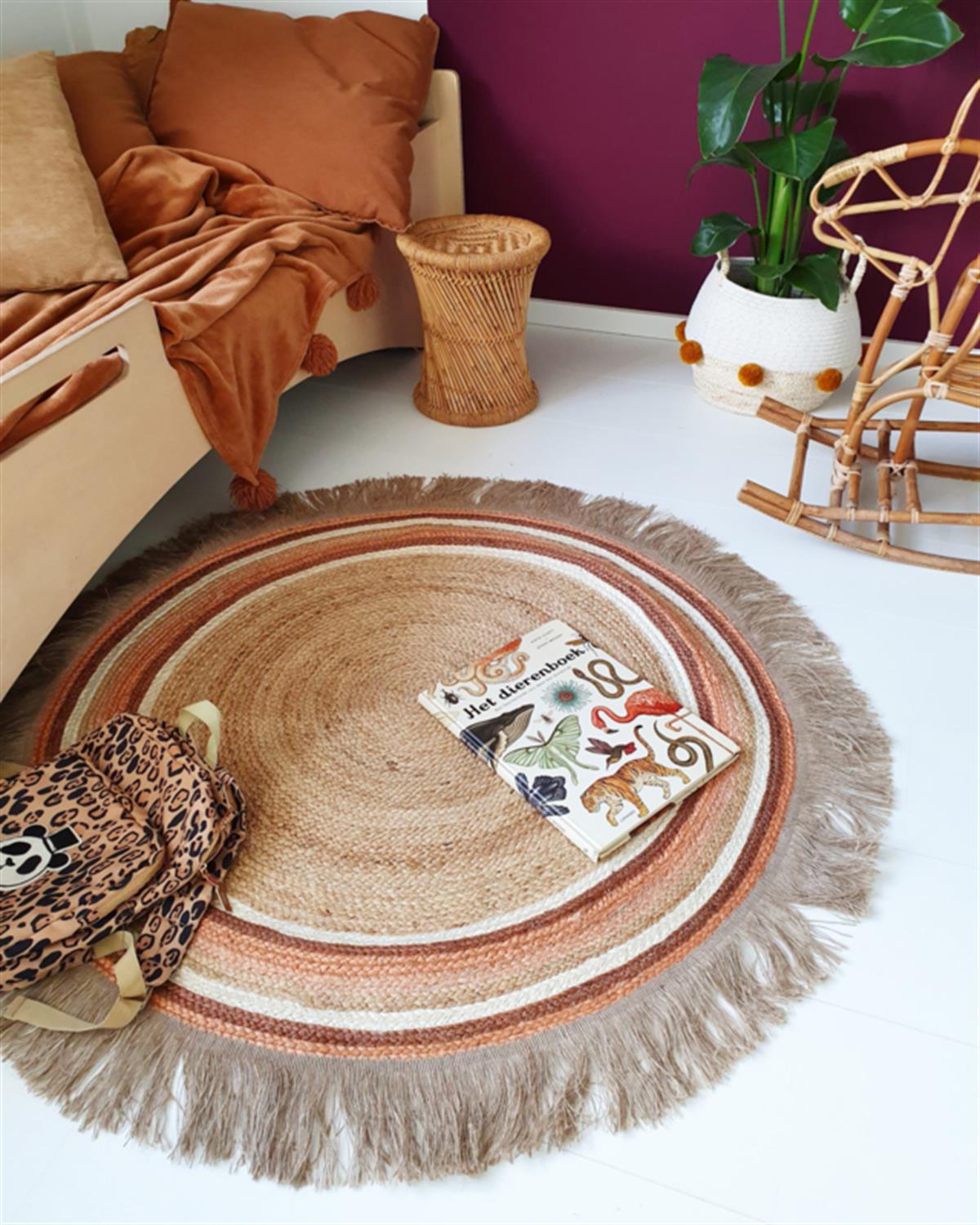 Tapis Petit Halı -  Round Jute Vloerkleed Tess Natural 110cm