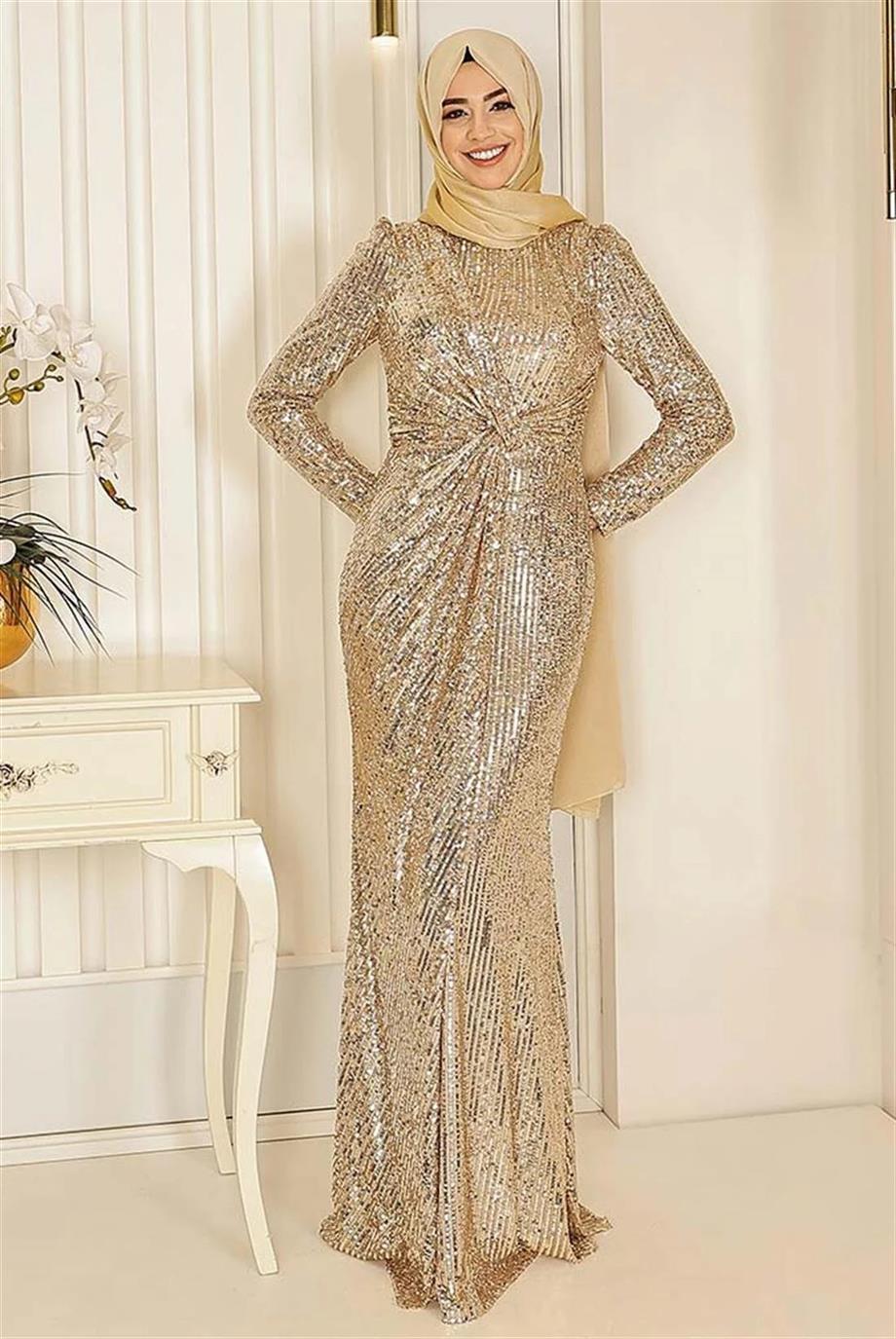 Pınar Şems Serel Abiye Gold