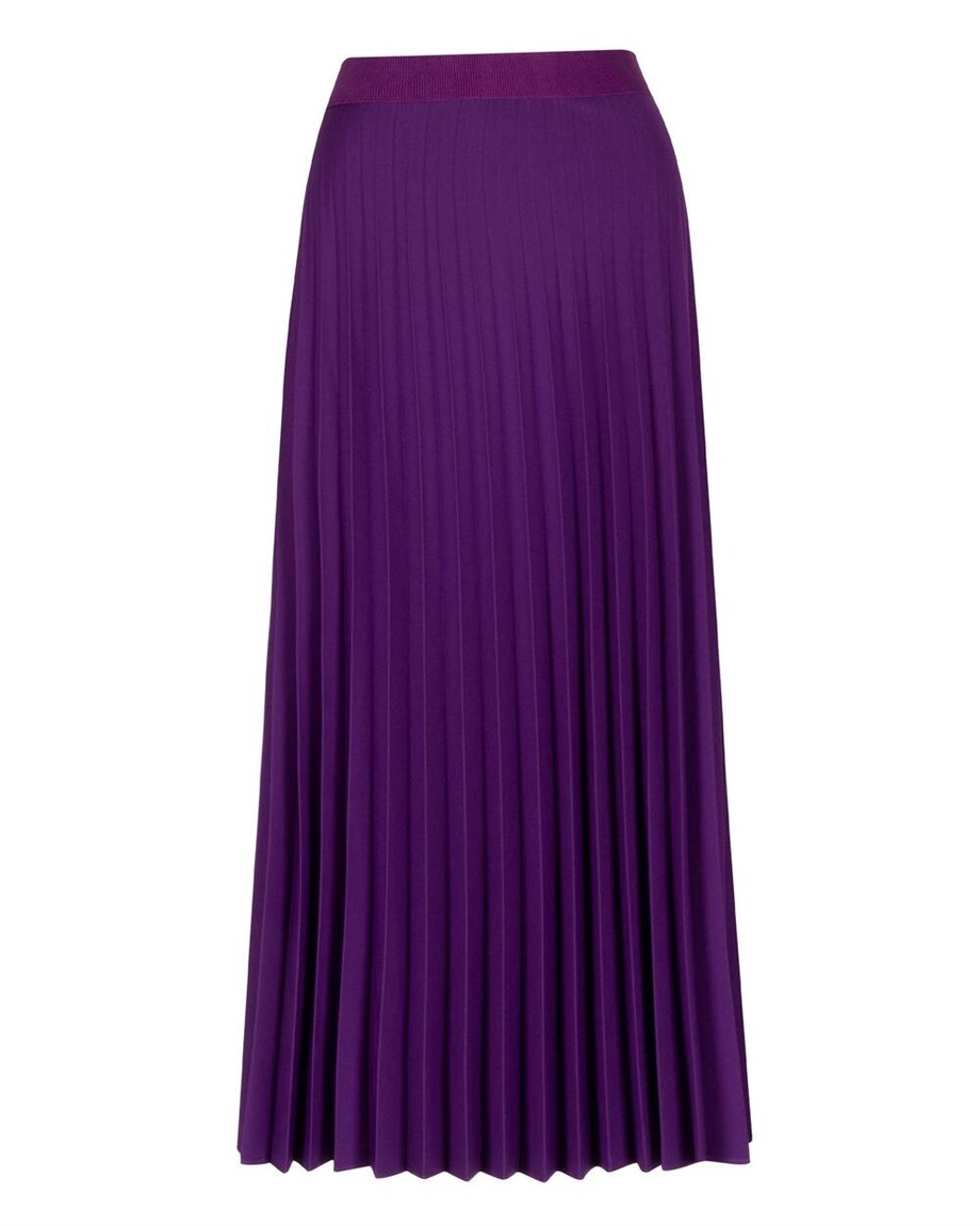 Pliseli Etek - Mor