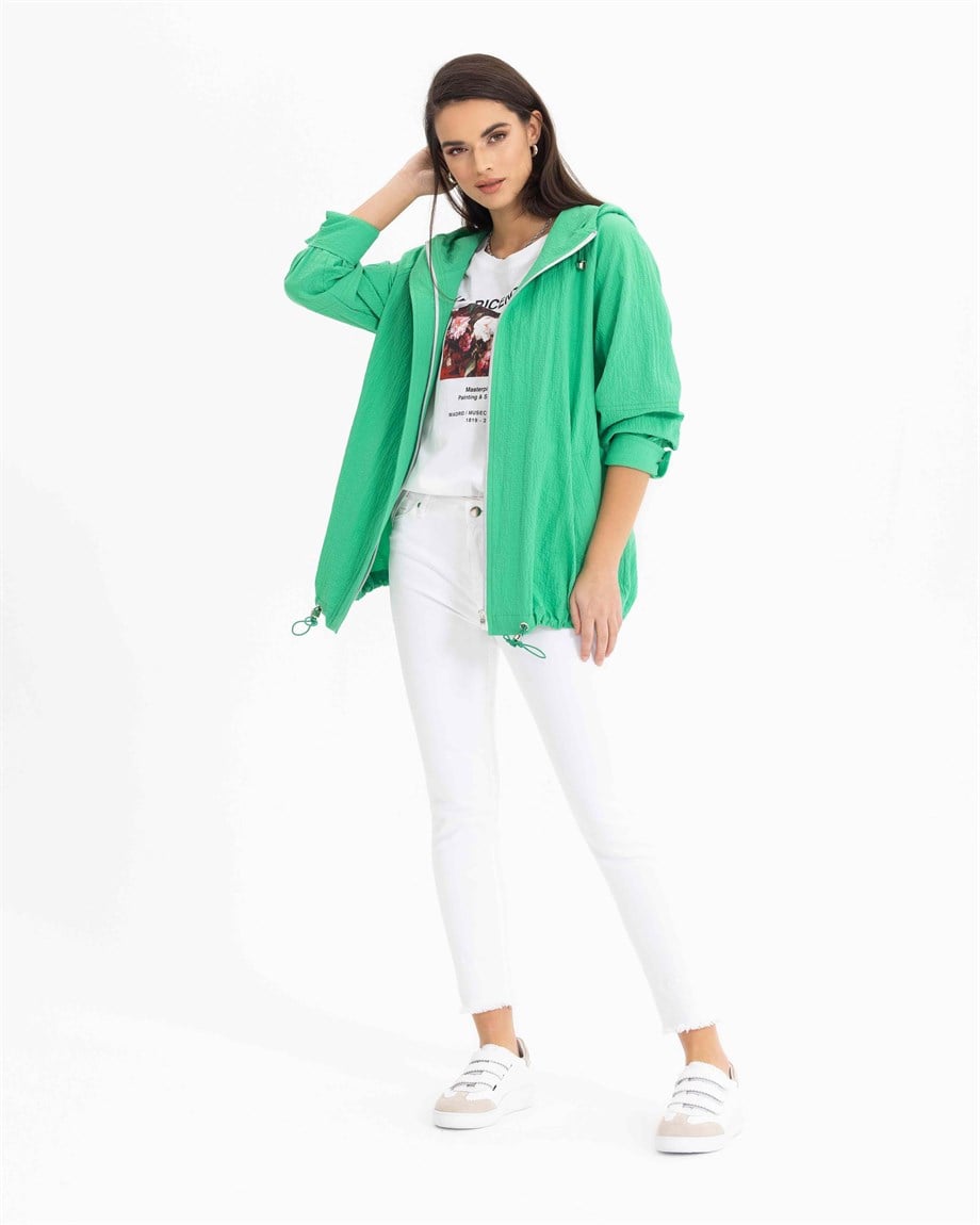 SEÇİL KAPÜŞONLU GOFRE CEKET