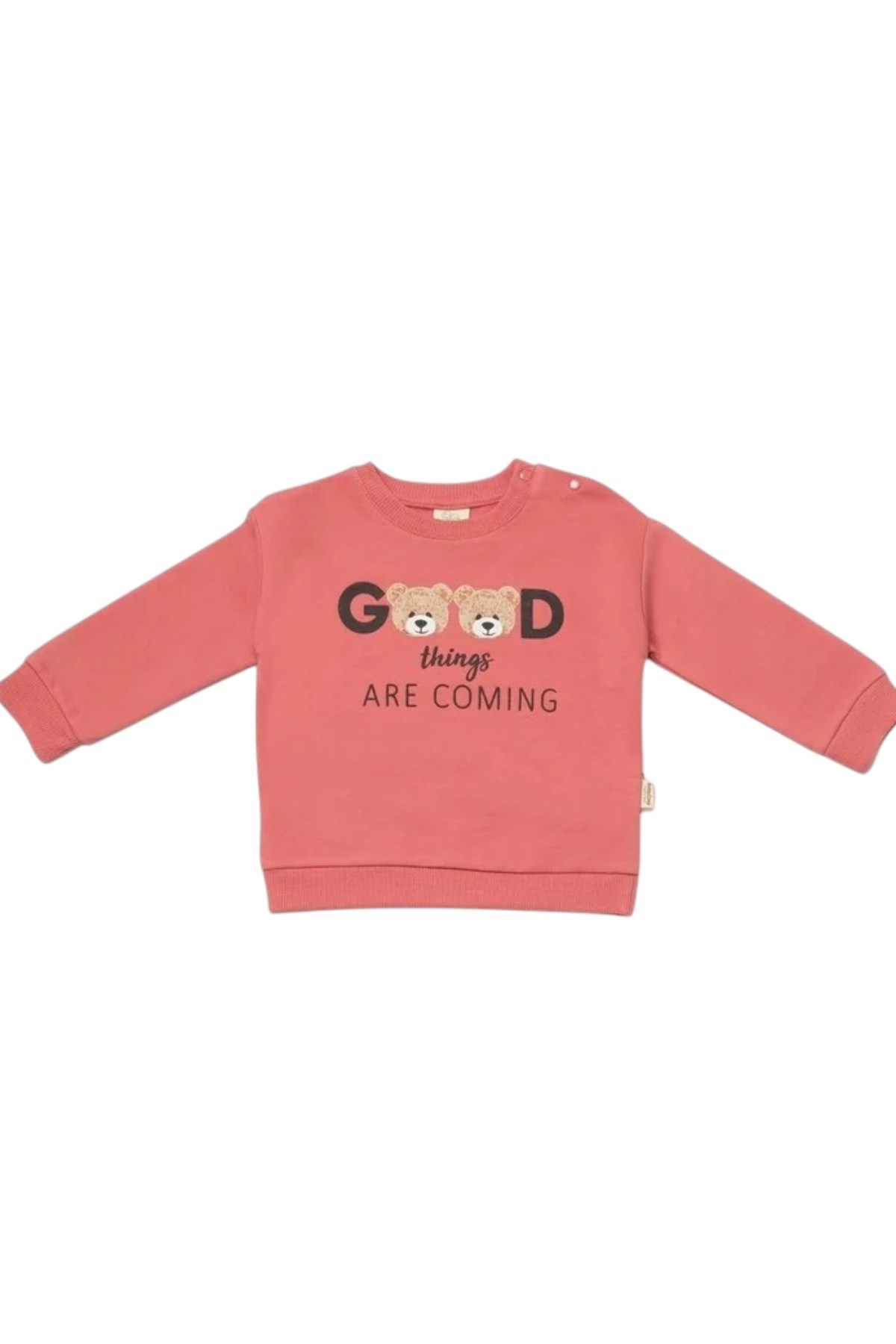 BabyCosy Kız Bebek 3-24 Ay Ayıcık Desenli Sweatshirt Rose
