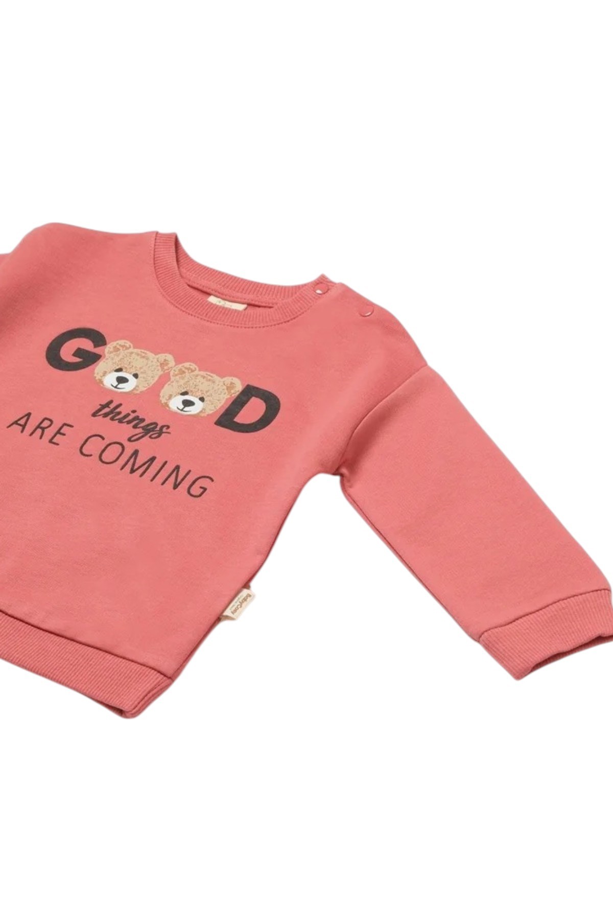 BabyCosy Kız Bebek 3-24 Ay Ayıcık Desenli Sweatshirt Rose