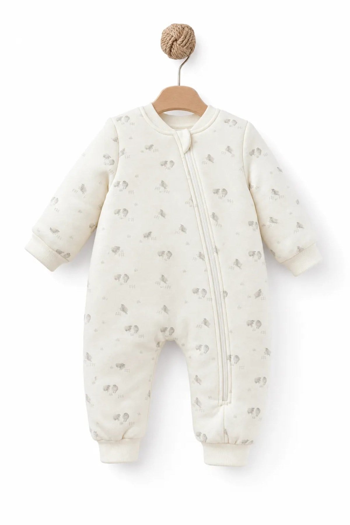 BabyCosy Unisex Bebek 6-24 Ay %100 Organik Pamuk Uyku Tulumu Ekru