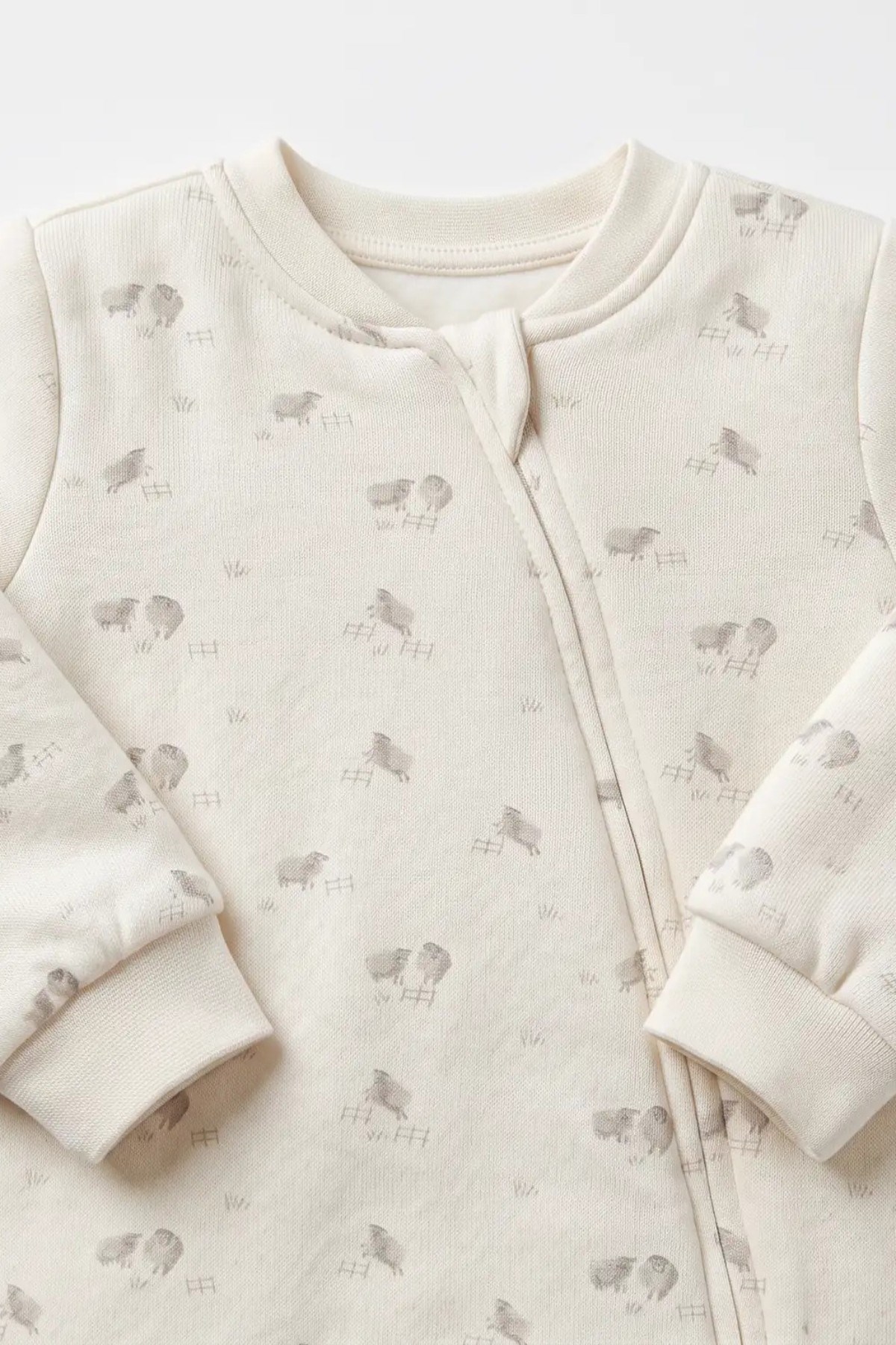 BabyCosy Unisex Bebek 6-24 Ay %100 Organik Pamuk Uyku Tulumu Ekru
