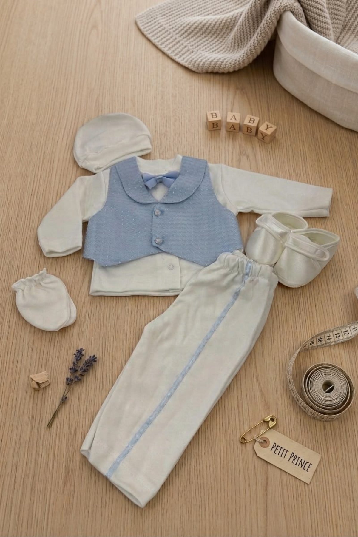 Babylia Erkek Bebek 3-6 Ay 5'Li Mevlüt Takımı Mavi