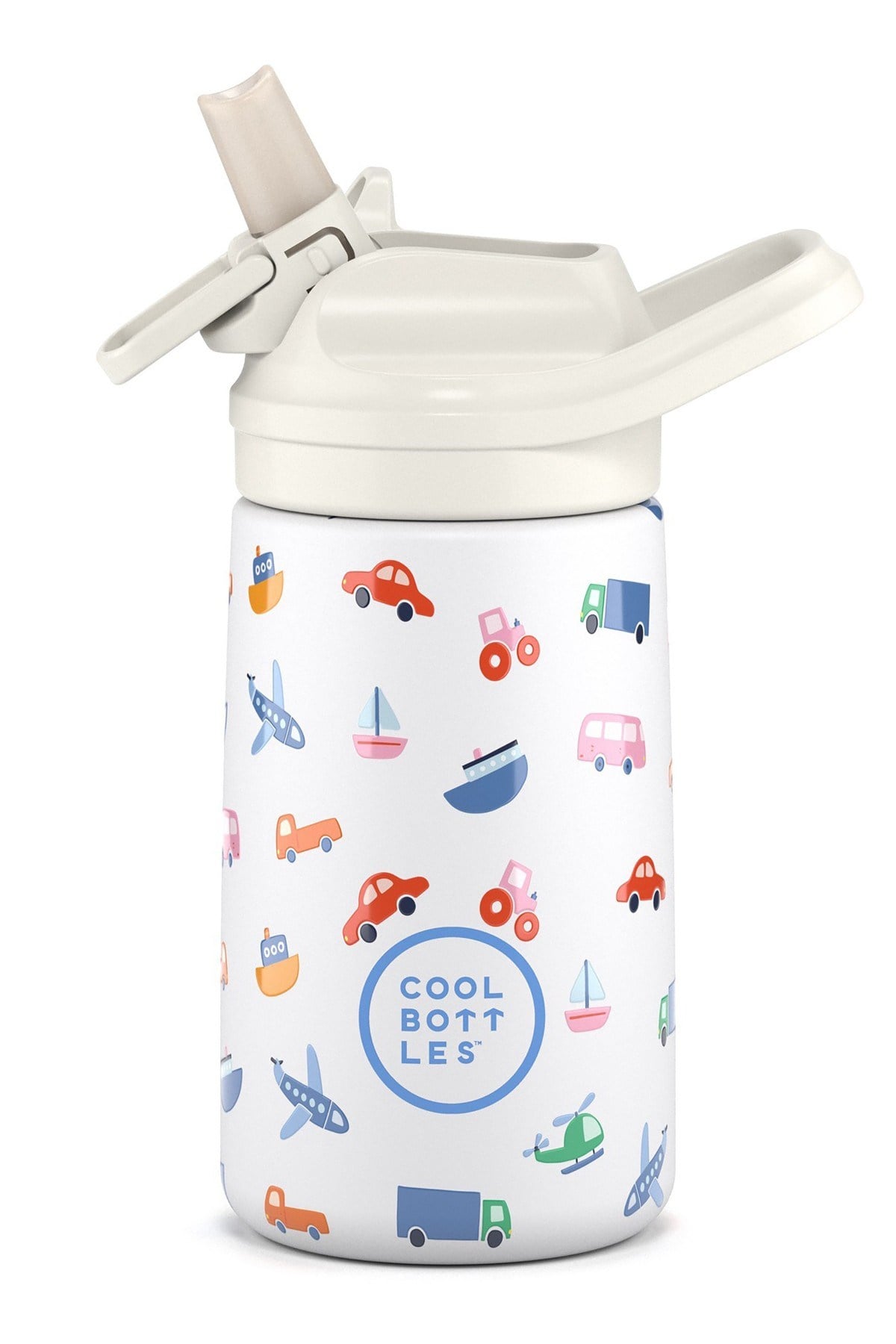Cool Bottles Erkek Bebek 350 ml LİTTLE WHEELS Bottle Krem