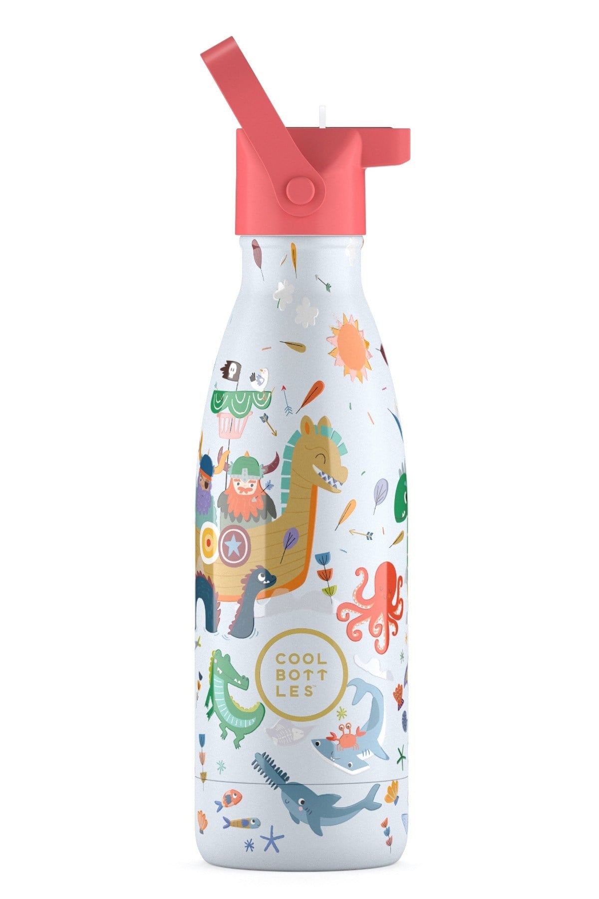 Cool Bottles Erkek Çocuk 350 ml BRAVE VİKİNGS Bottle Gri