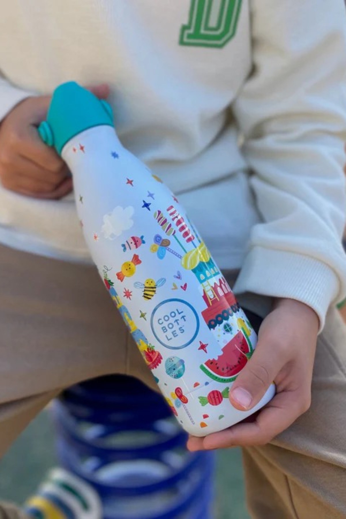 Cool Bottles Erkek Çocuk 350 ml CANDY LAND Bottle Bebe Mavi