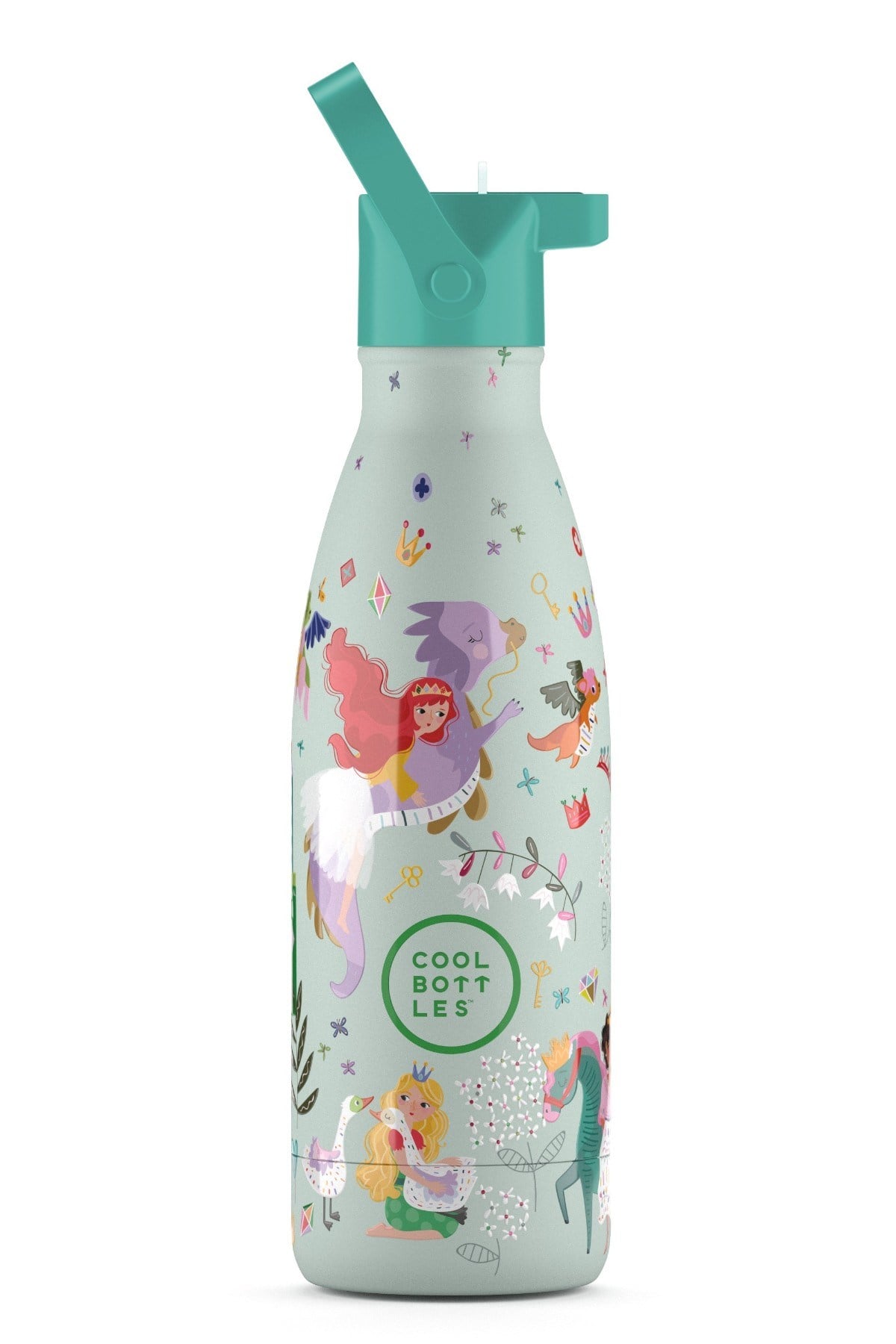 Cool Bottles Kız Çocuk 350 ml PRİNCESS KİNGDOM Bottle Su Yeşili