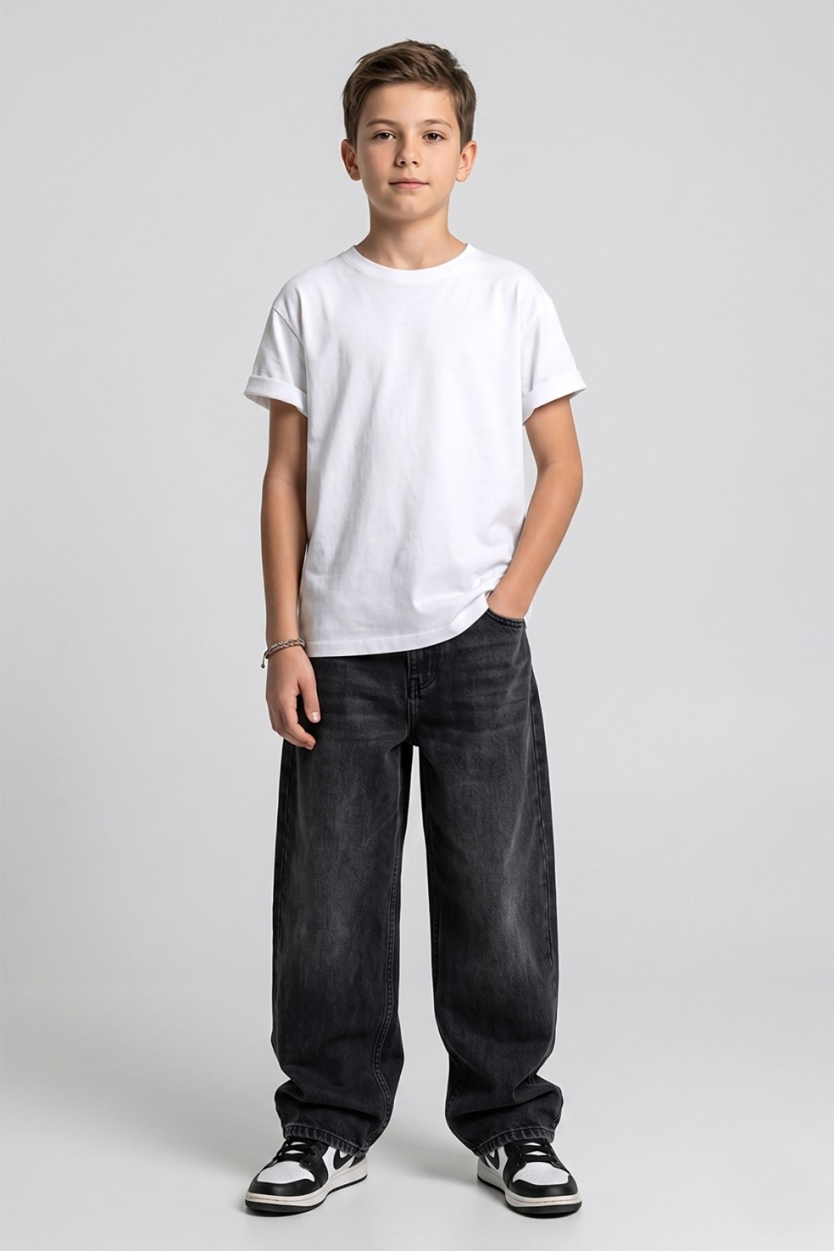 DMB Erkek Çocuk 9-14 Yaş Regular Fit Denim Pantolon Füme