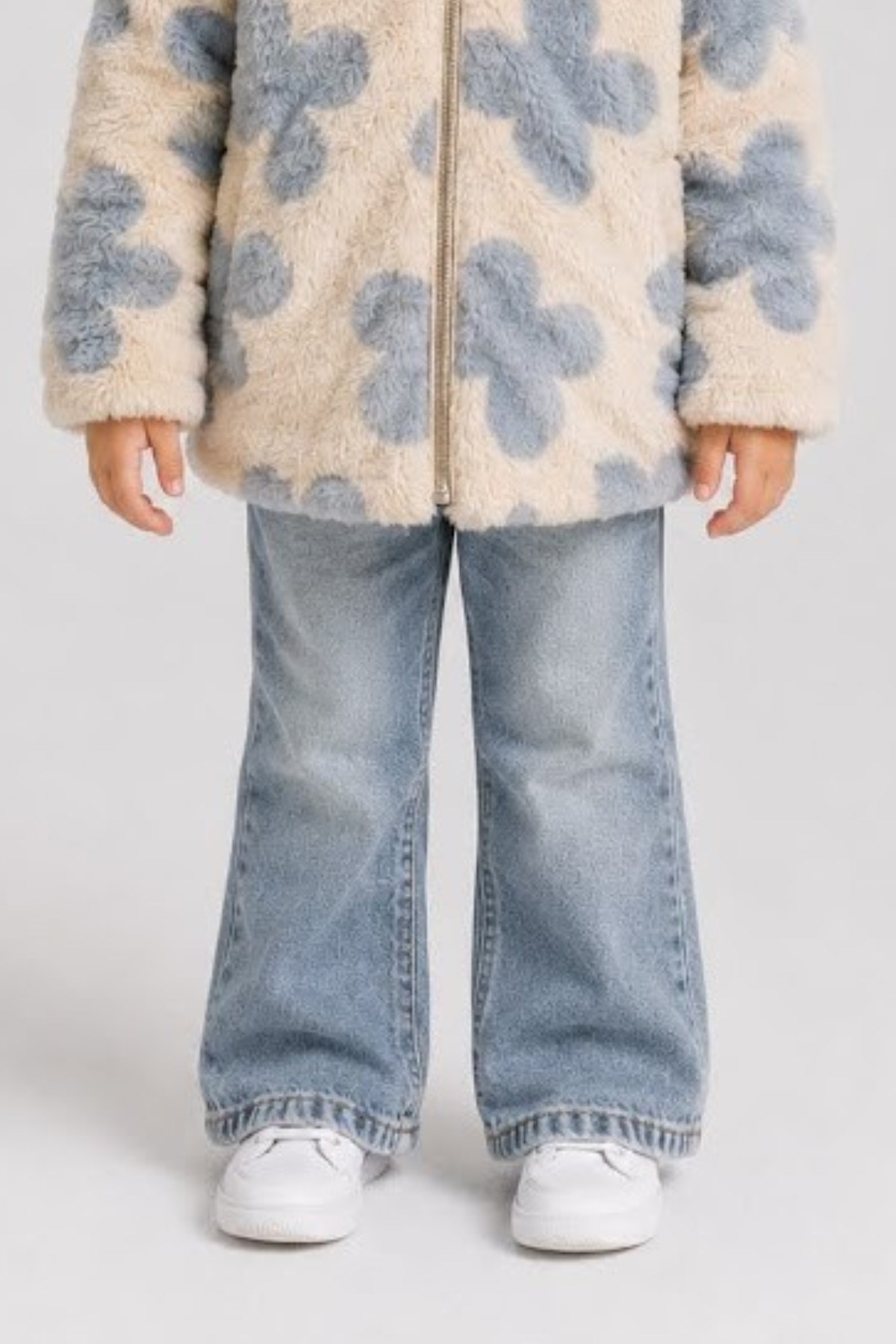 Escabel Kız Bebek 1-5 Yaş İspanyol Paça Denim Pantolon Kot Mavi