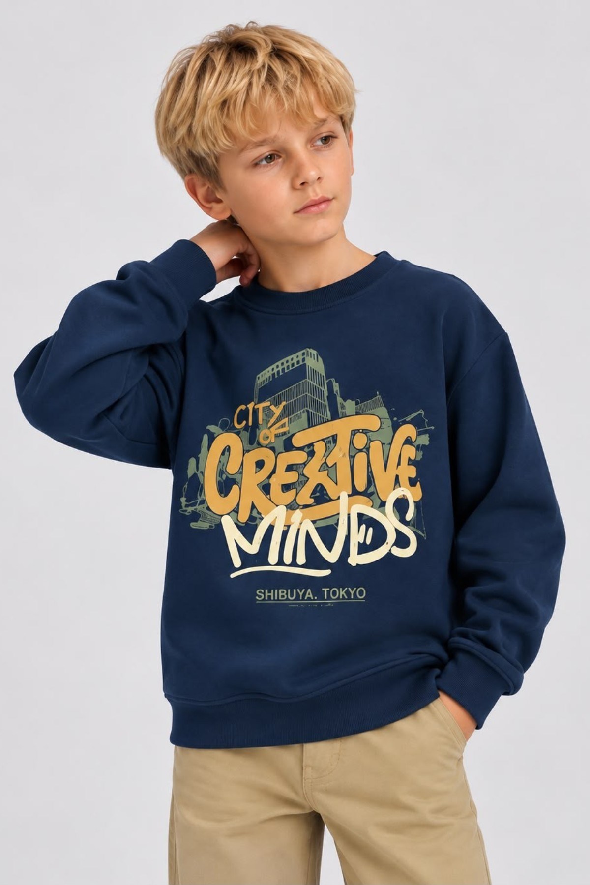 Jacklions Erkek Çocuk 4-14 Yaş Pamuklu Desenli Sweatshirt Lacivert