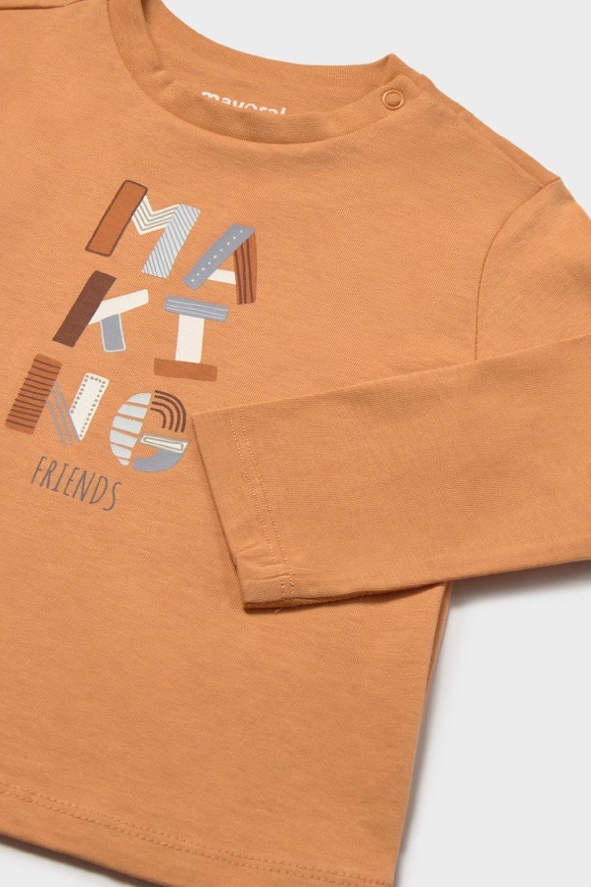 Mayoral Erkek Bebek 1-4 Yaş Baskılı İnce Uzun Kol T-shirt Turuncu