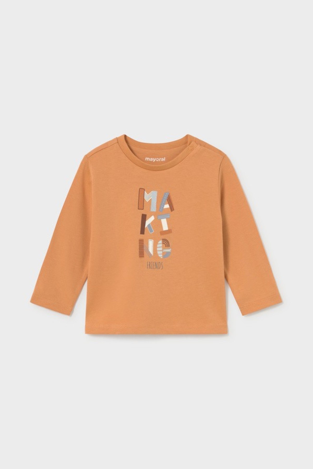 Mayoral Erkek Bebek 1-4 Yaş Baskılı İnce Uzun Kol T-shirt Turuncu