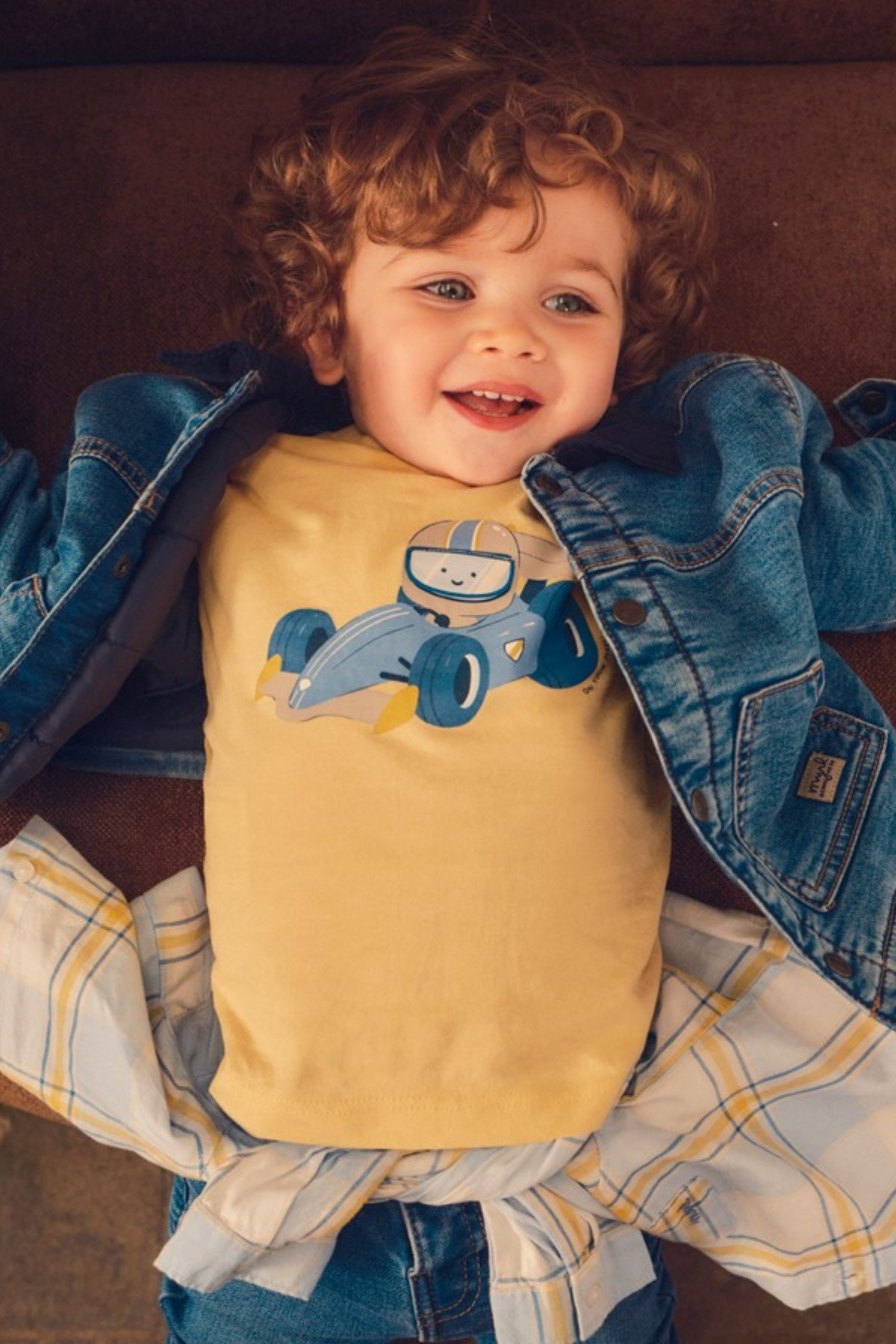 Mayoral Erkek Bebek 1-4 Yaş Baskılı İnce Uzun Kol T-shirt Sarı