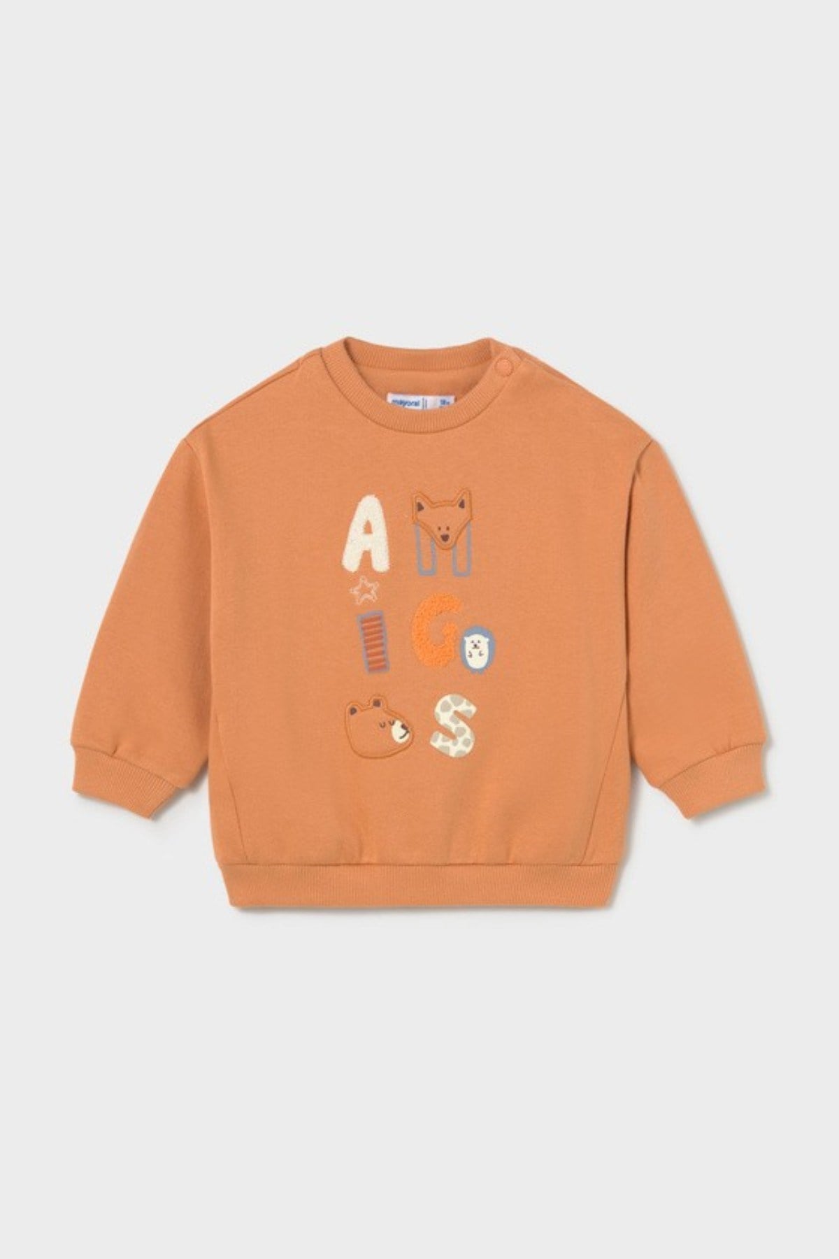 Mayoral Erkek Bebek 1-4 Yaş Desenli Nakışlı Sweatshirt Turuncu