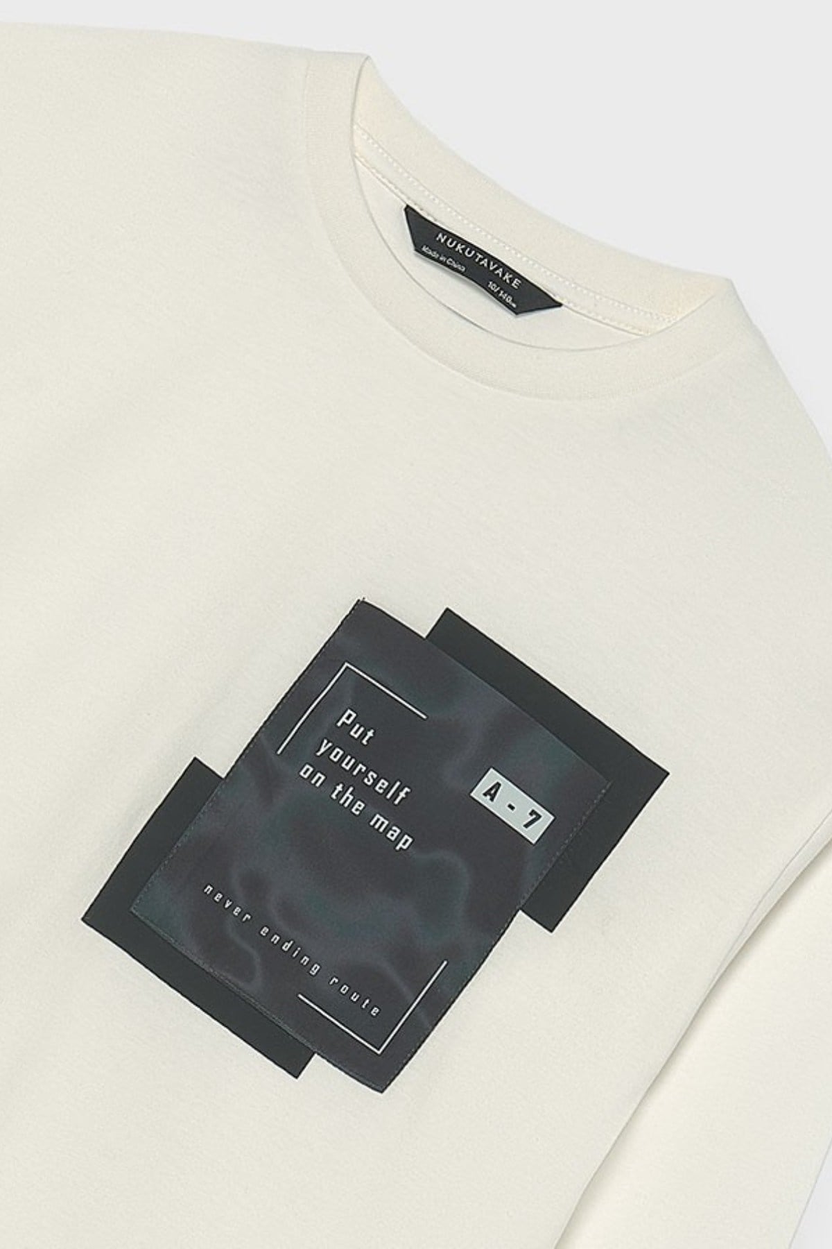 Mayoral Erkek Çocuk 10-16 Yaş Desenli Uzunkol T-Shirt Ekru