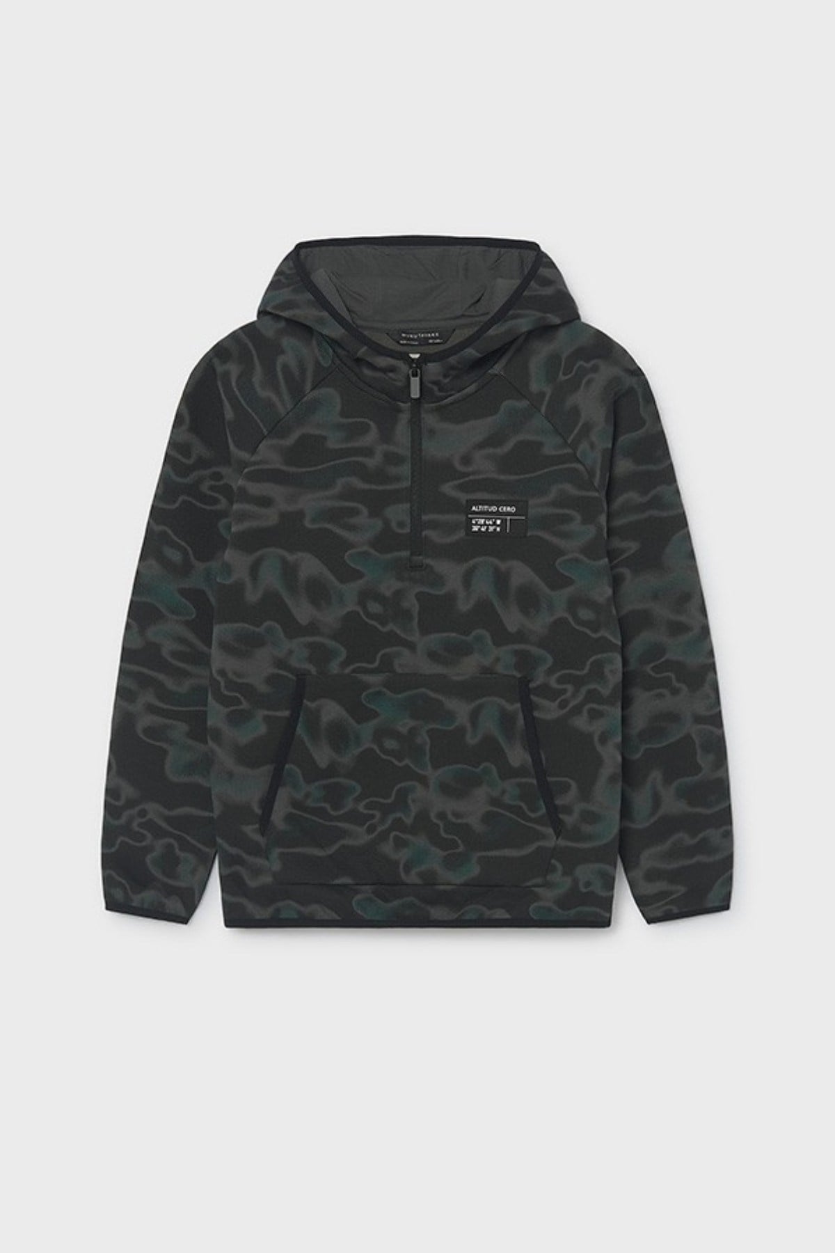 Mayoral Erkek Çocuk 10-16 Yaş Kamuflaj Desenli Sweatshirt Siyah