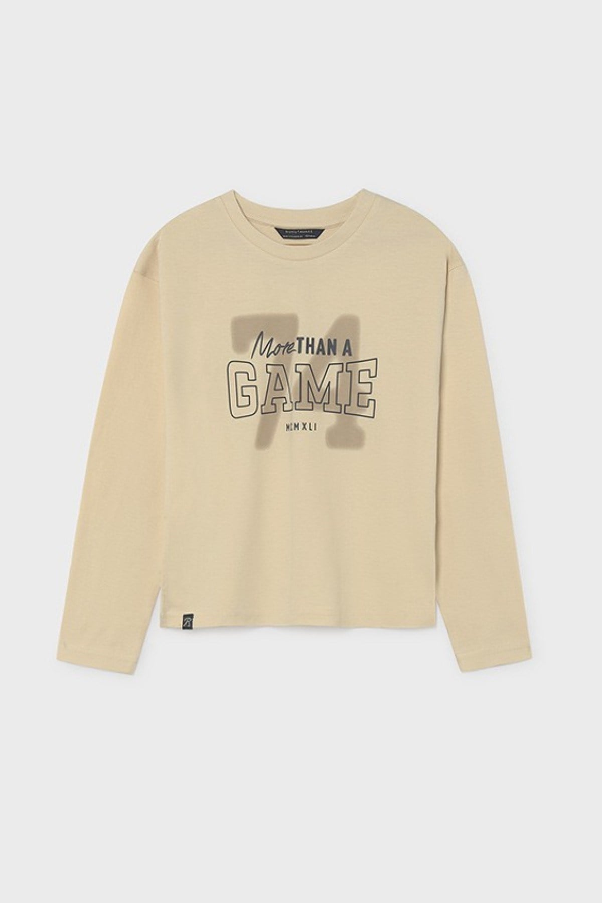 Mayoral Erkek Çocuk 10-18 Yaş Game Desenli Uzunkol T-shirt Bej