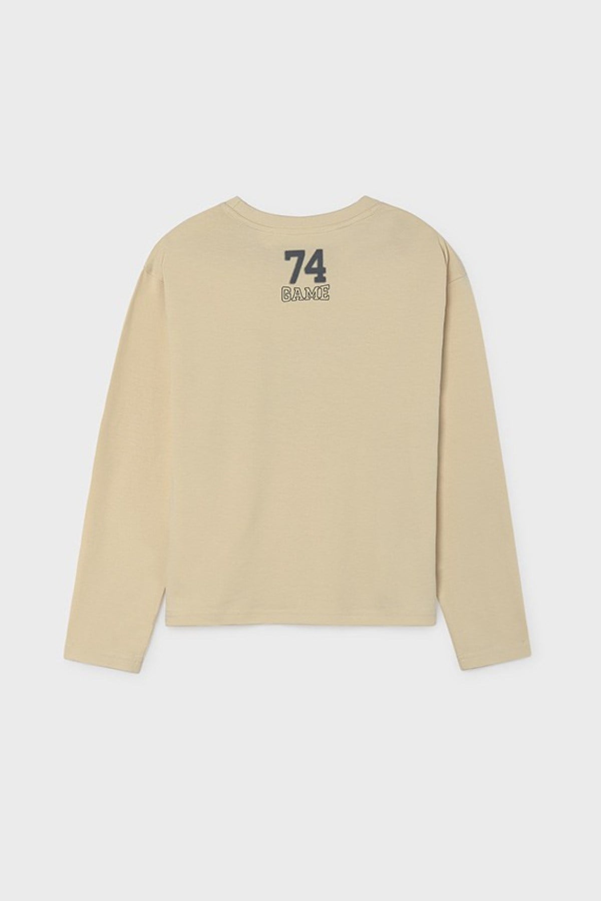 Mayoral Erkek Çocuk 10-18 Yaş Game Desenli Uzunkol T-shirt Bej