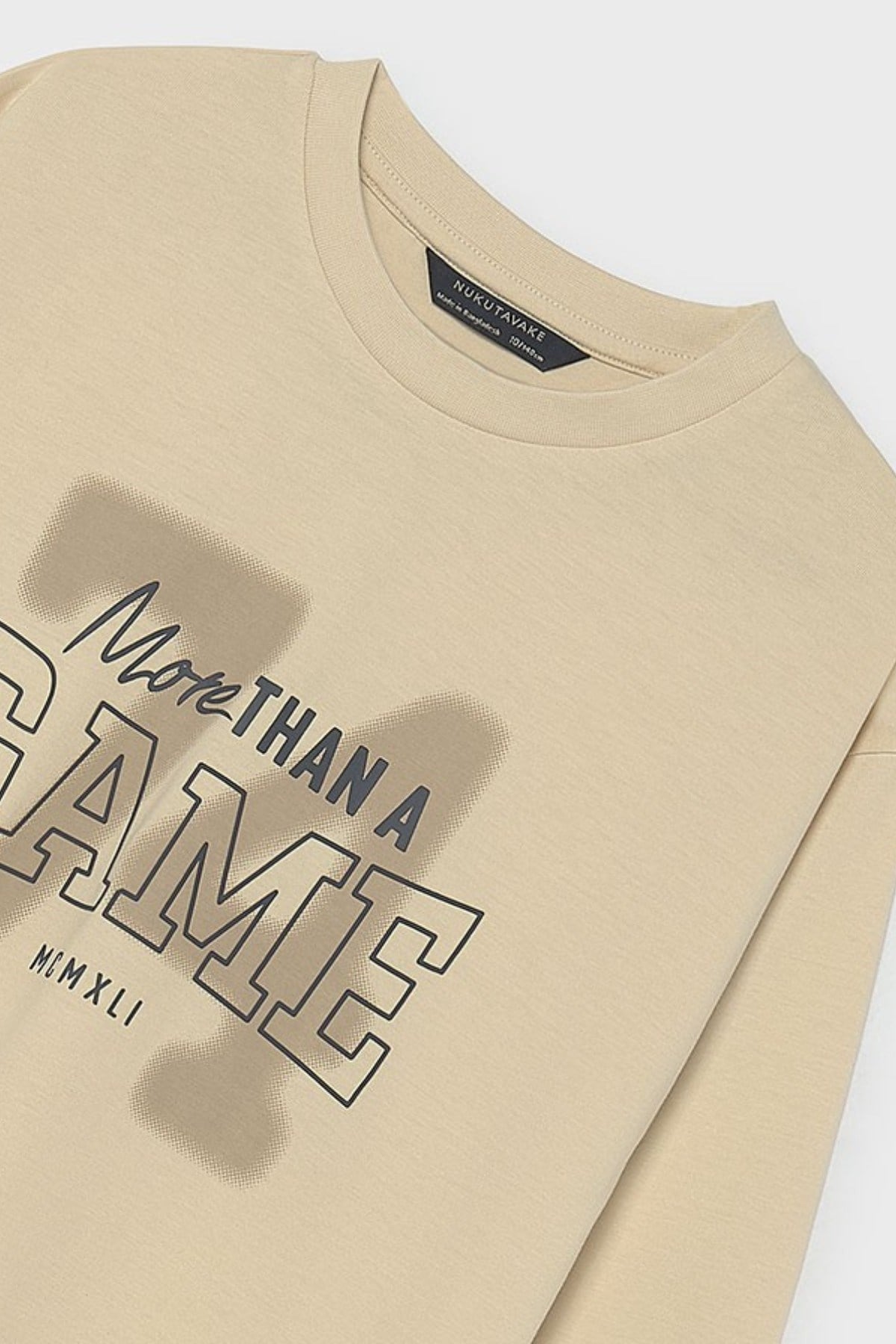 Mayoral Erkek Çocuk 10-18 Yaş Game Desenli Uzunkol T-shirt Bej
