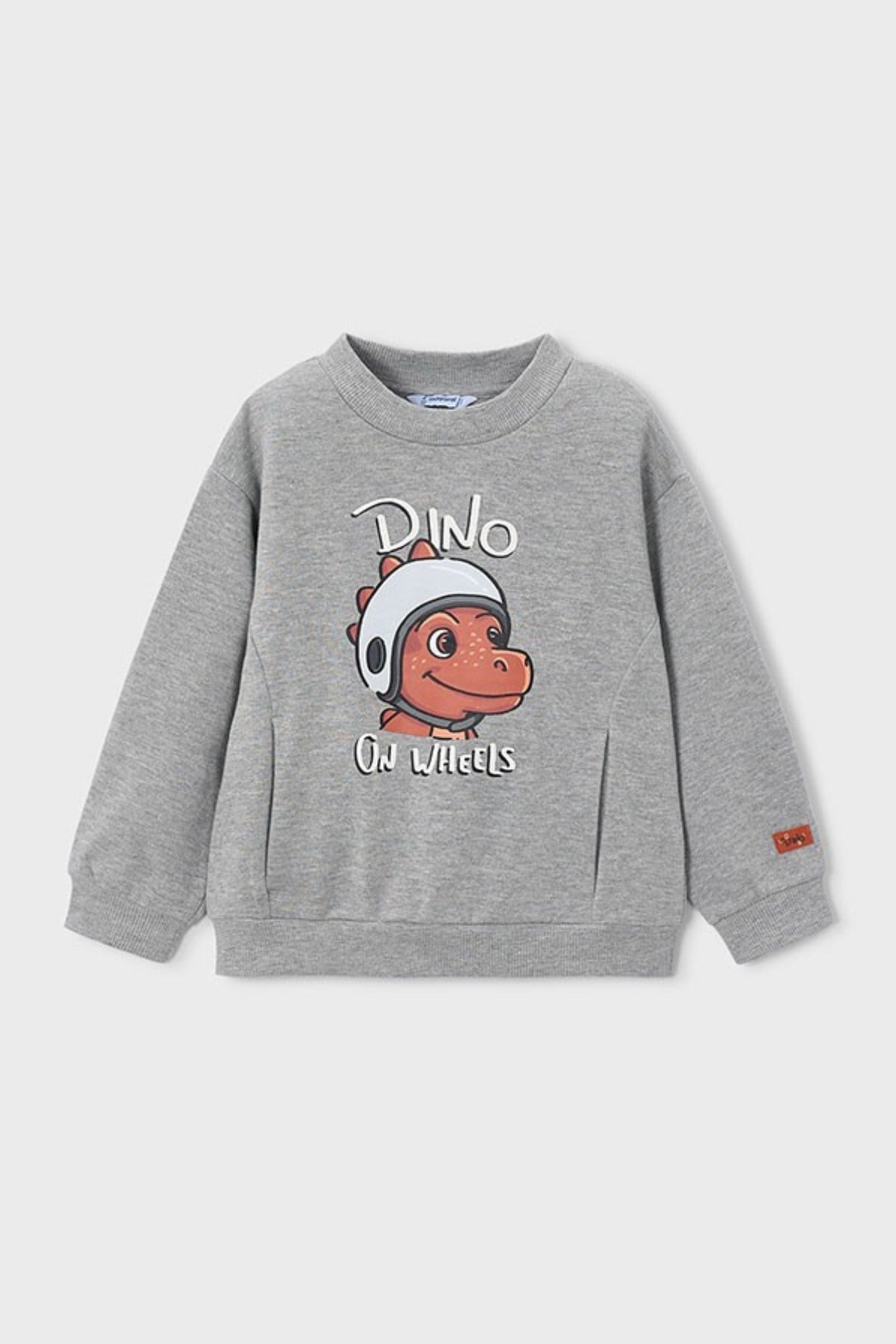 Mayoral Erkek Çocuk 3-9 Yaş Dino Baskılı Cepli Sweatshirt Gri