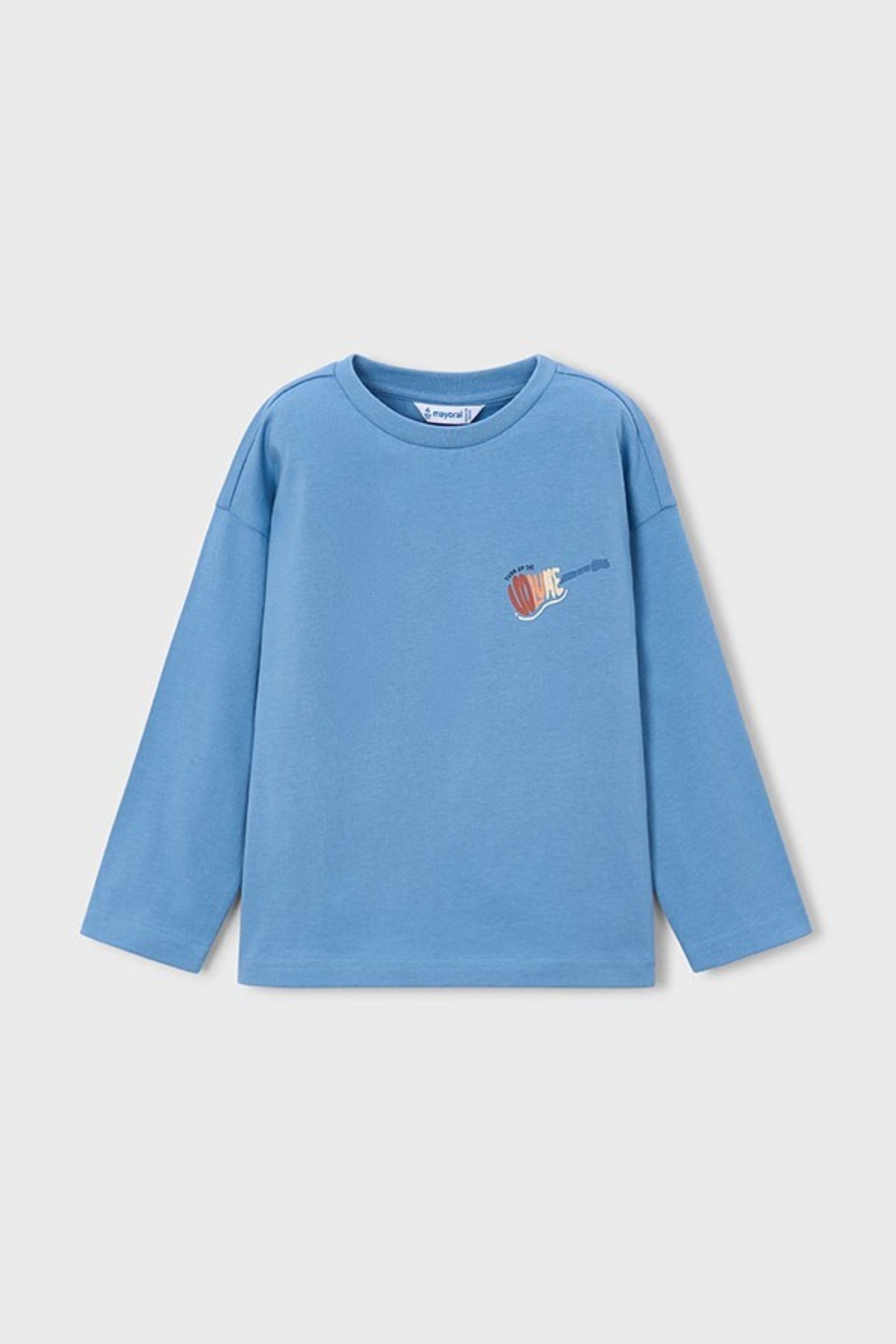 Mayoral Erkek Çocuk 3-9 Yaş Sırt Baskılı İnce Uzun Kol T-shirt Mavi
