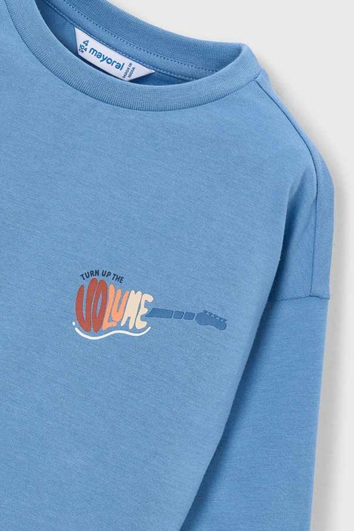 Mayoral Erkek Çocuk 3-9 Yaş Sırt Baskılı İnce Uzun Kol T-shirt Mavi