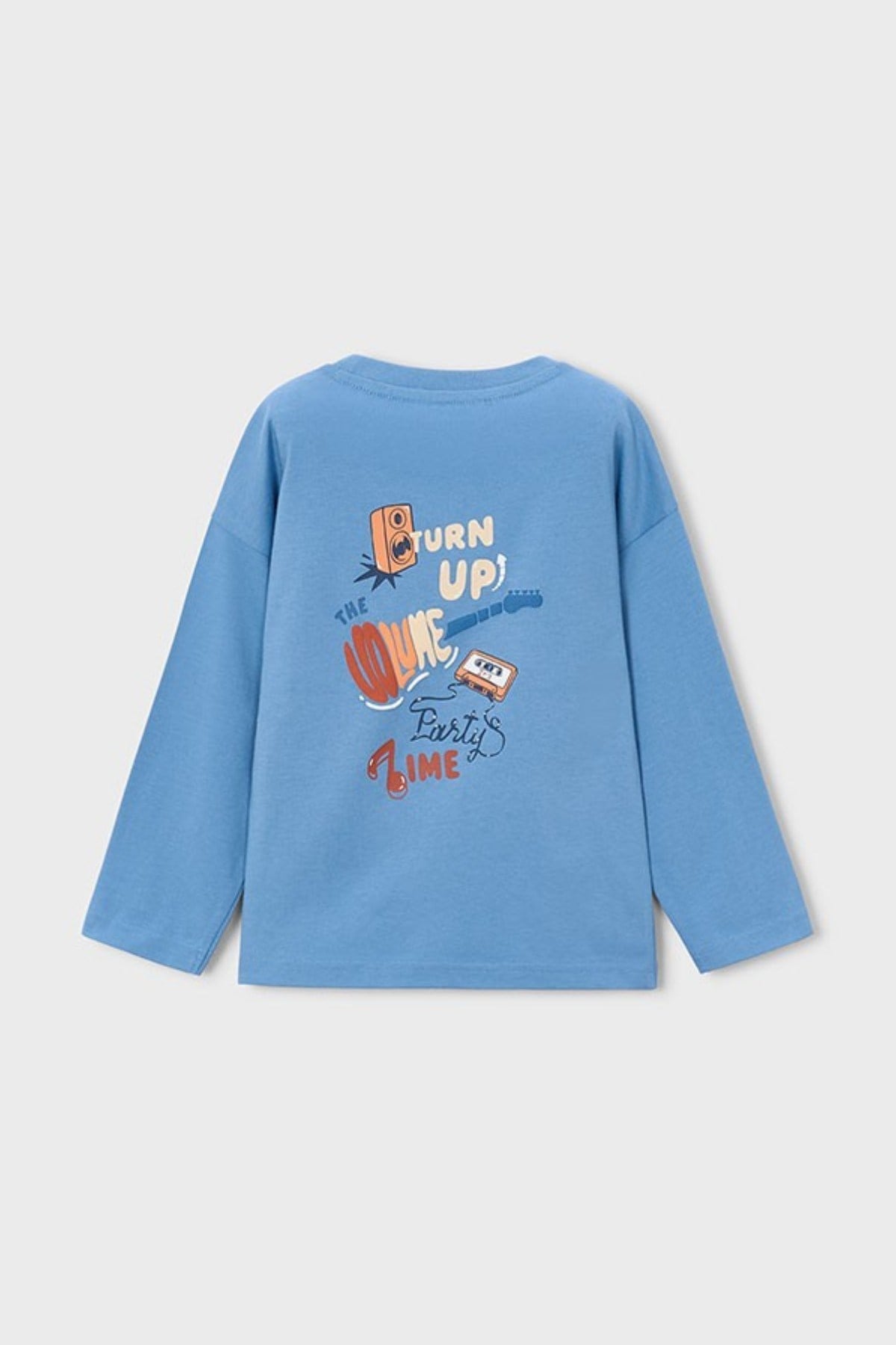 Mayoral Erkek Çocuk 3-9 Yaş Sırt Baskılı İnce Uzun Kol T-shirt Mavi