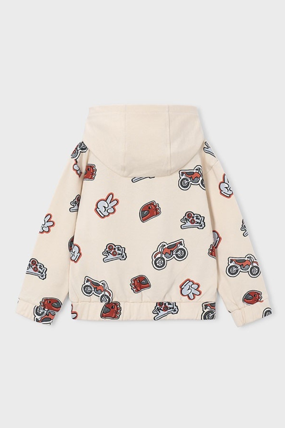 Mayoral Erkek Çocuk 4-9 Yaş Baskılı Kapüşonlu Sweatshirt Krem